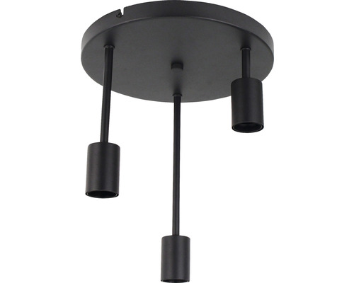 Plafondlamp, 3-lichts, Ø 28 cm, Basic, korundzwart