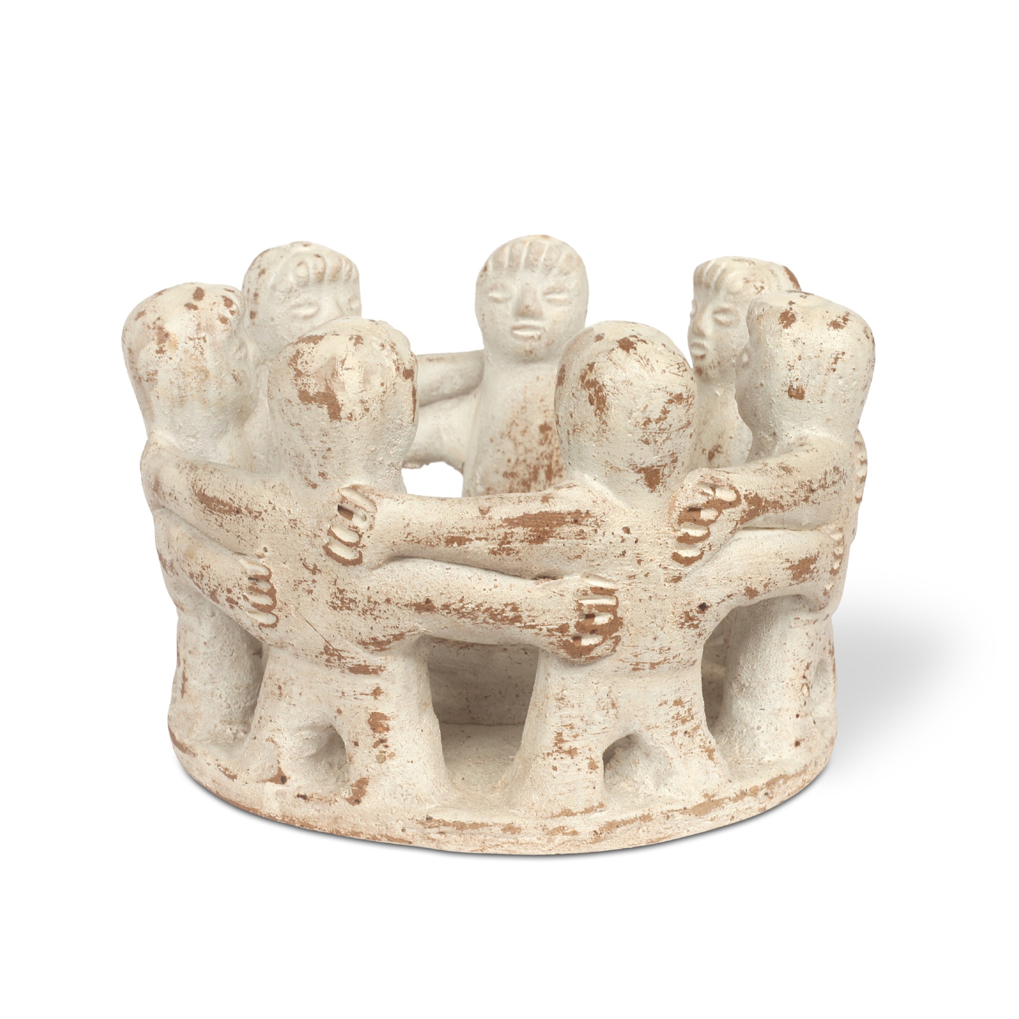 Kerzenhalter 'Friendship Circle 7', weiß, Ø 19 cm, H 13 cm von fischer's lagerhaus