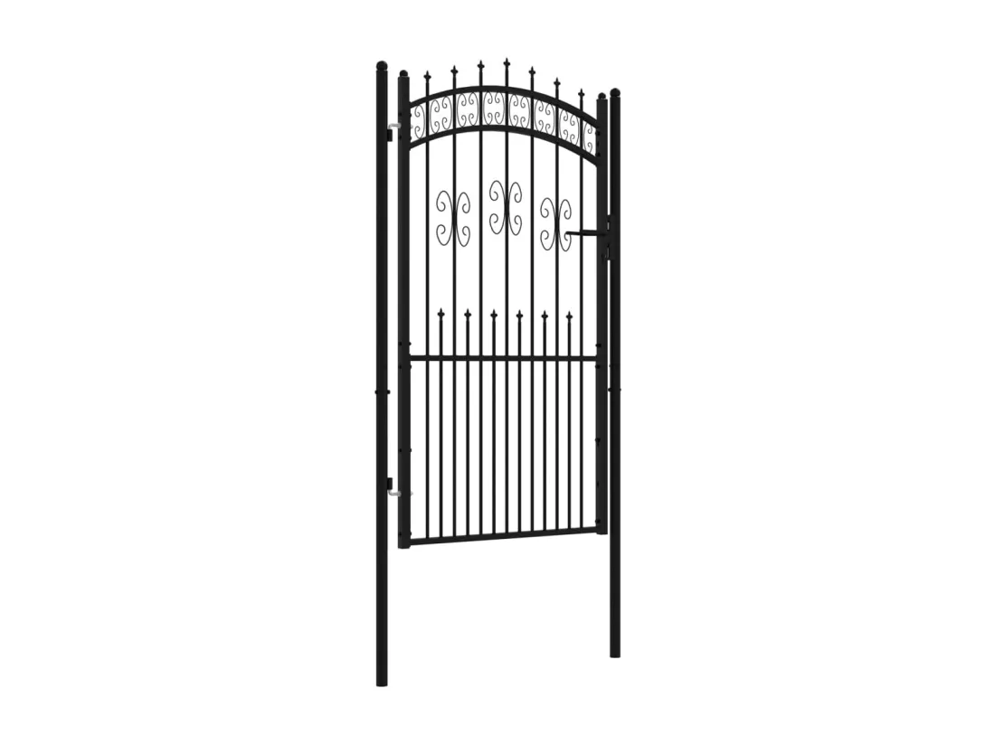 Portail et sommet de lance Noir 103x225 cm Acier enduit poudre