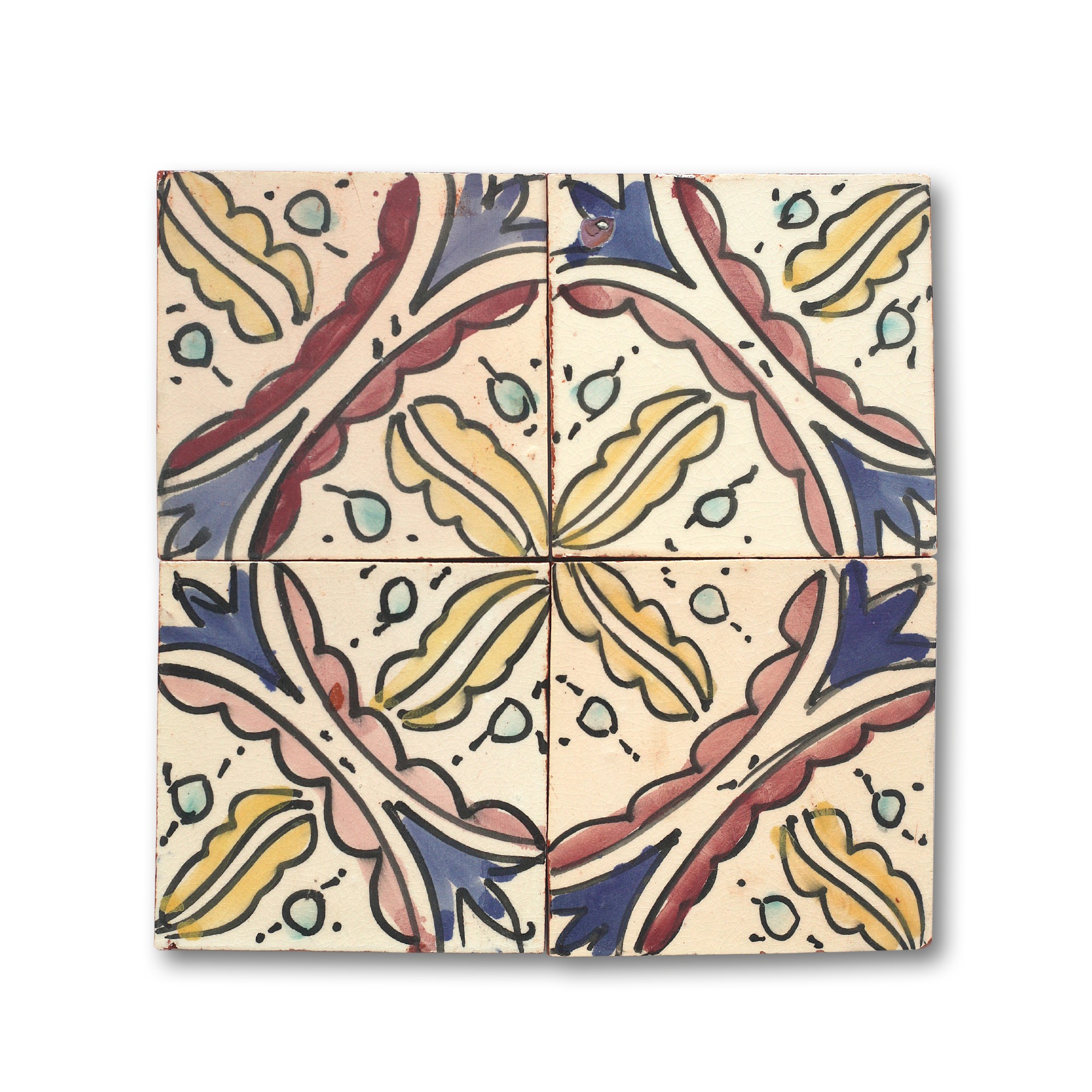 Kachel 'Dfira', multicolor, T 10 cm, B 10 cm, H 1 cm von fischer's lagerhaus