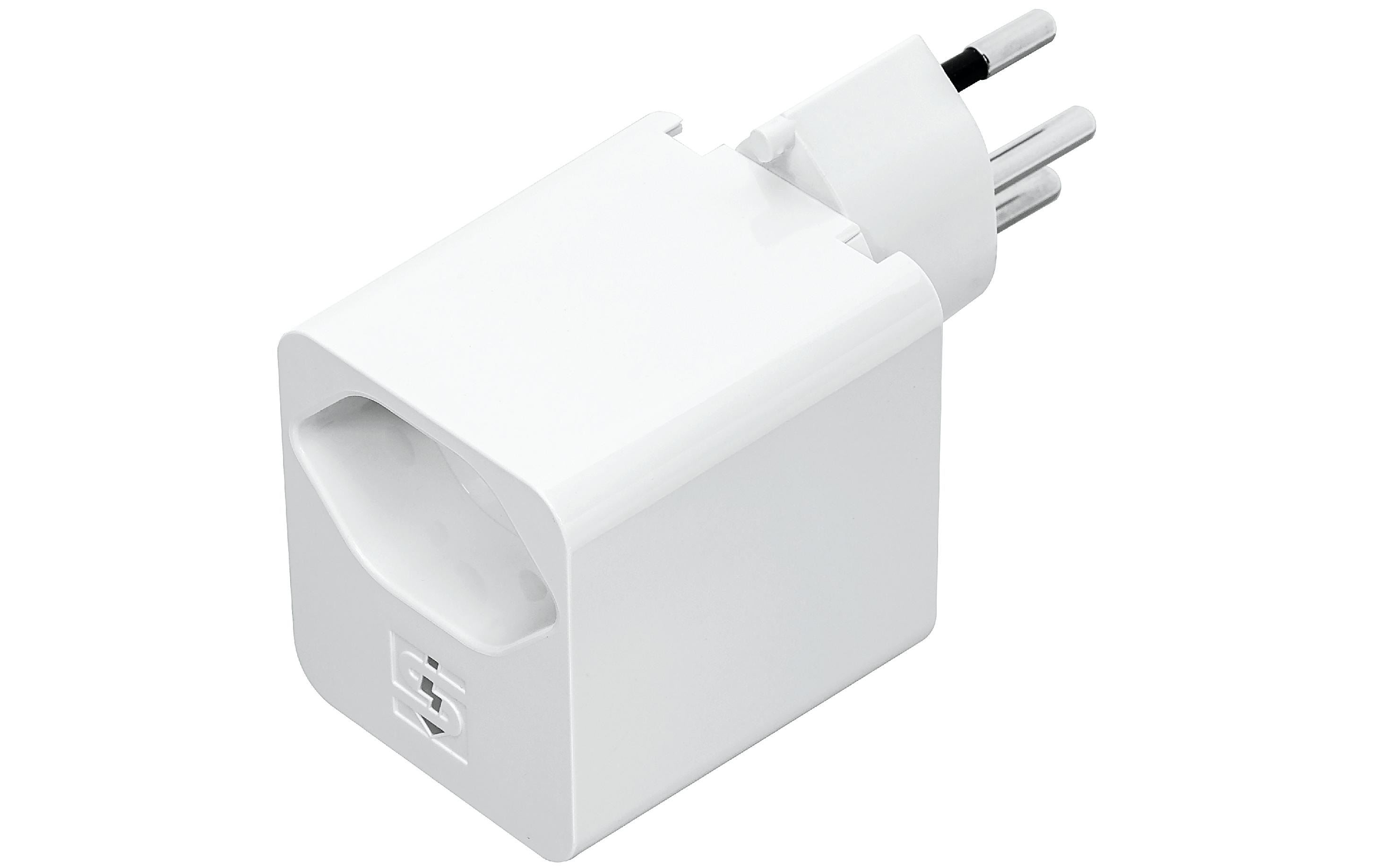 Klappstecker 1xT13, mit USB C 5 V/3.0 A PD WeissUSB PD 18W Ladeadapter USB C drehbar