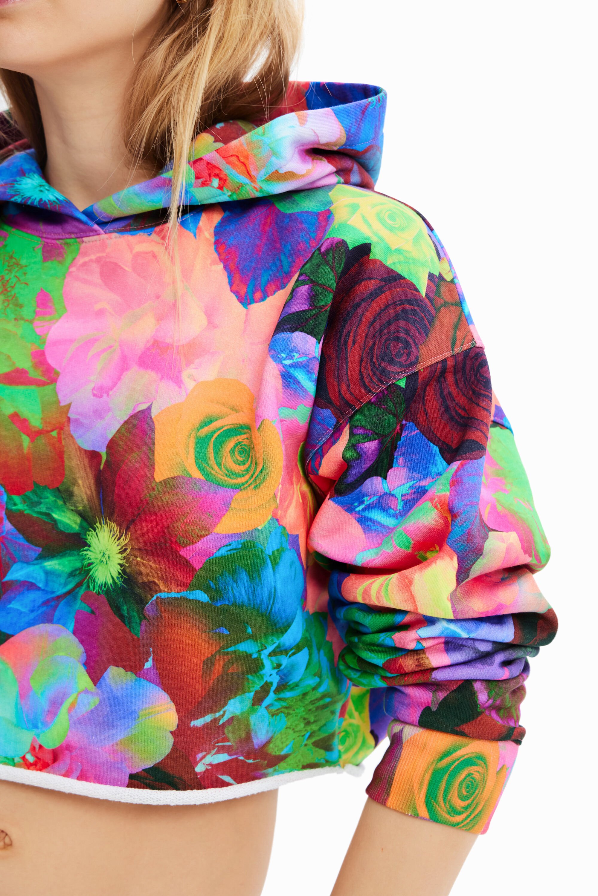 Sweat-shirt capuche oversize court