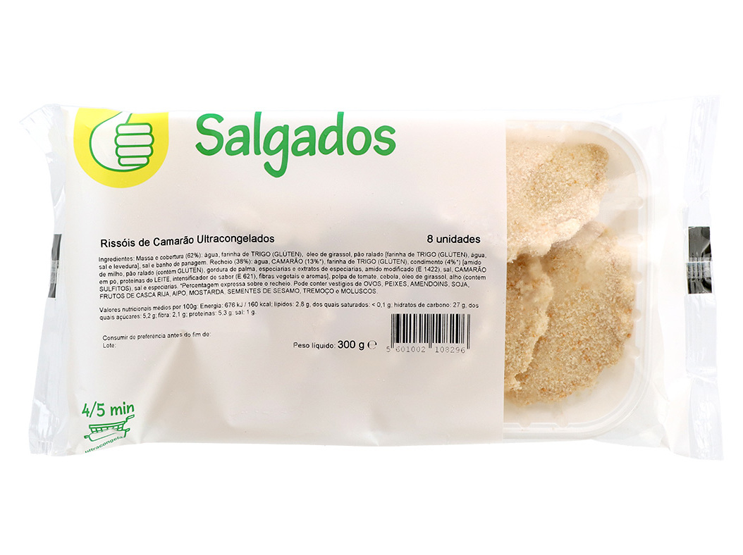 RISSÓIS DE CAMARÃO POLEGAR PARA FRITAR 8UN 300G