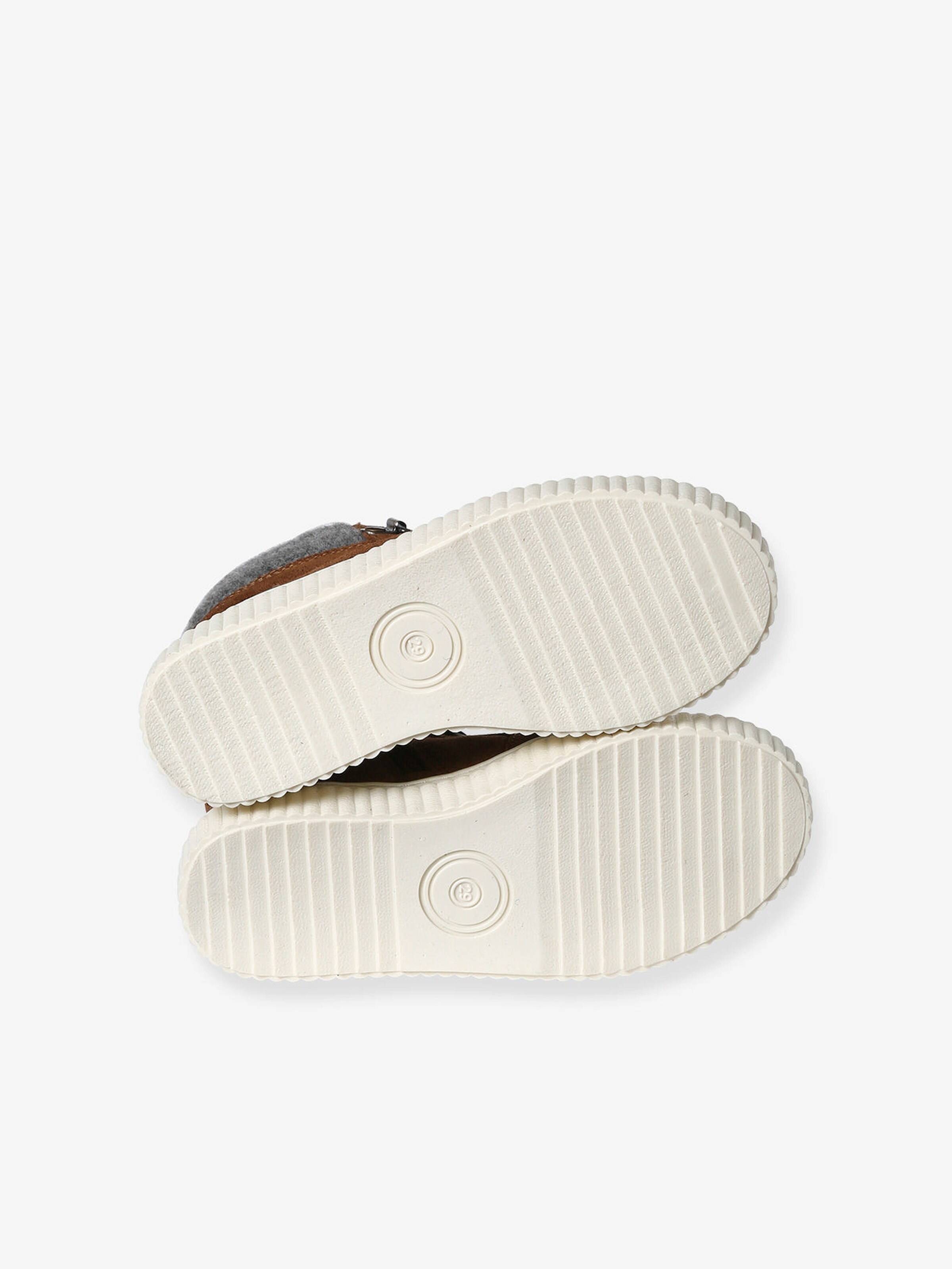 Vertbaudet Warme Kinder High-Sneakers, Reißverschluss und Schnürung braun