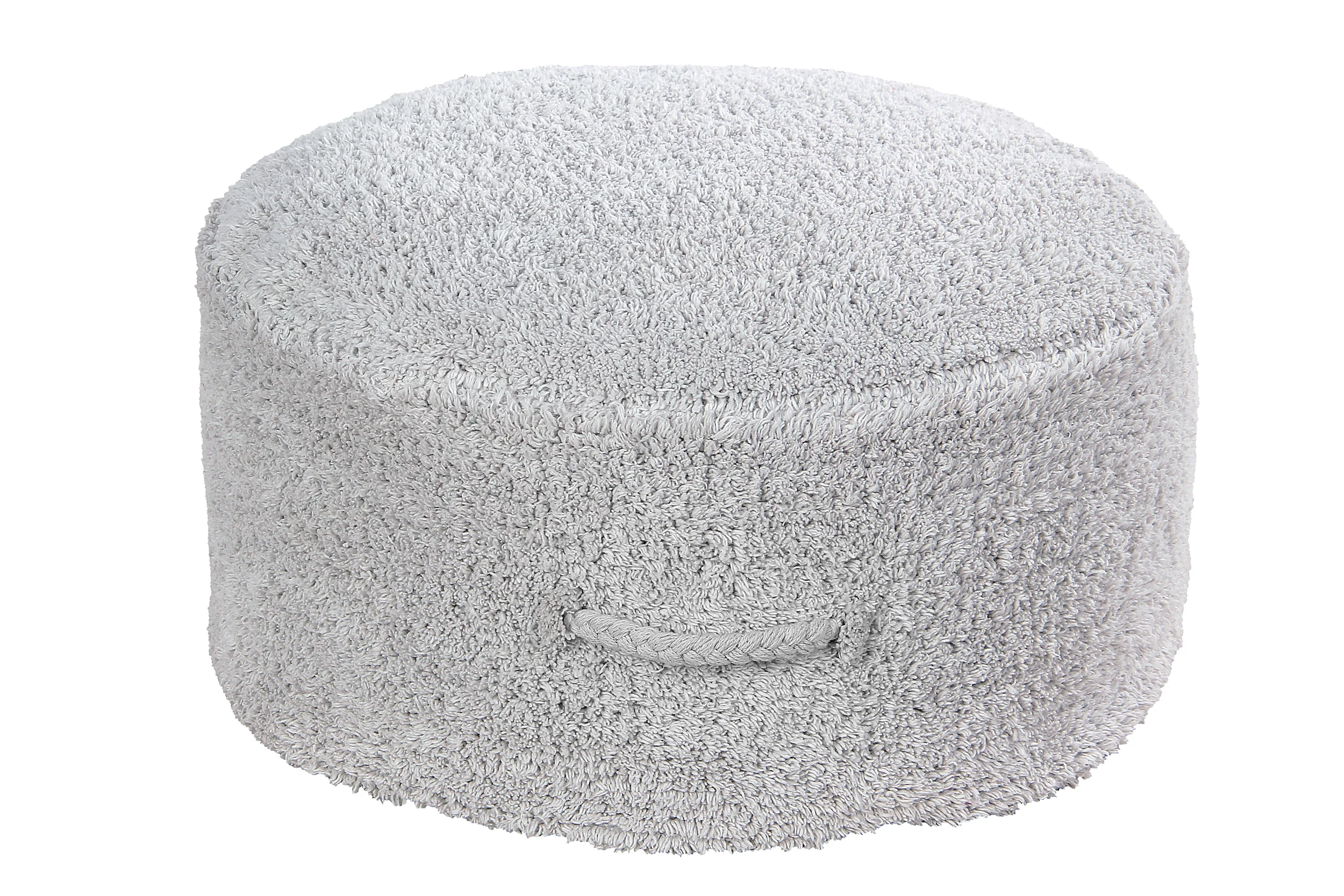 CHILL - Pouf rond couvert en coton | Gris