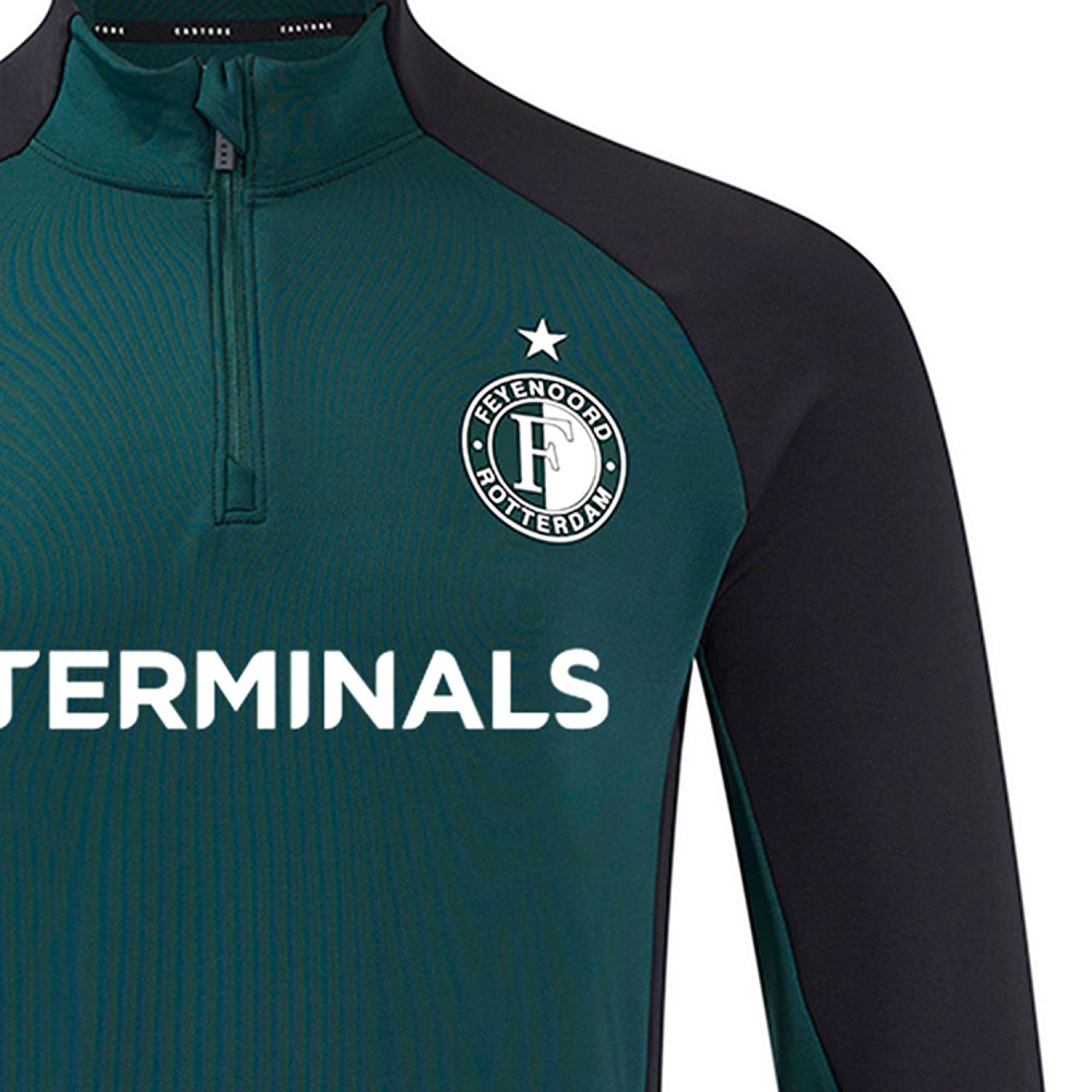 Castore Feyenoord Trainingstrui 1/4-Zip 2024-2025 Donkergroen Zwart