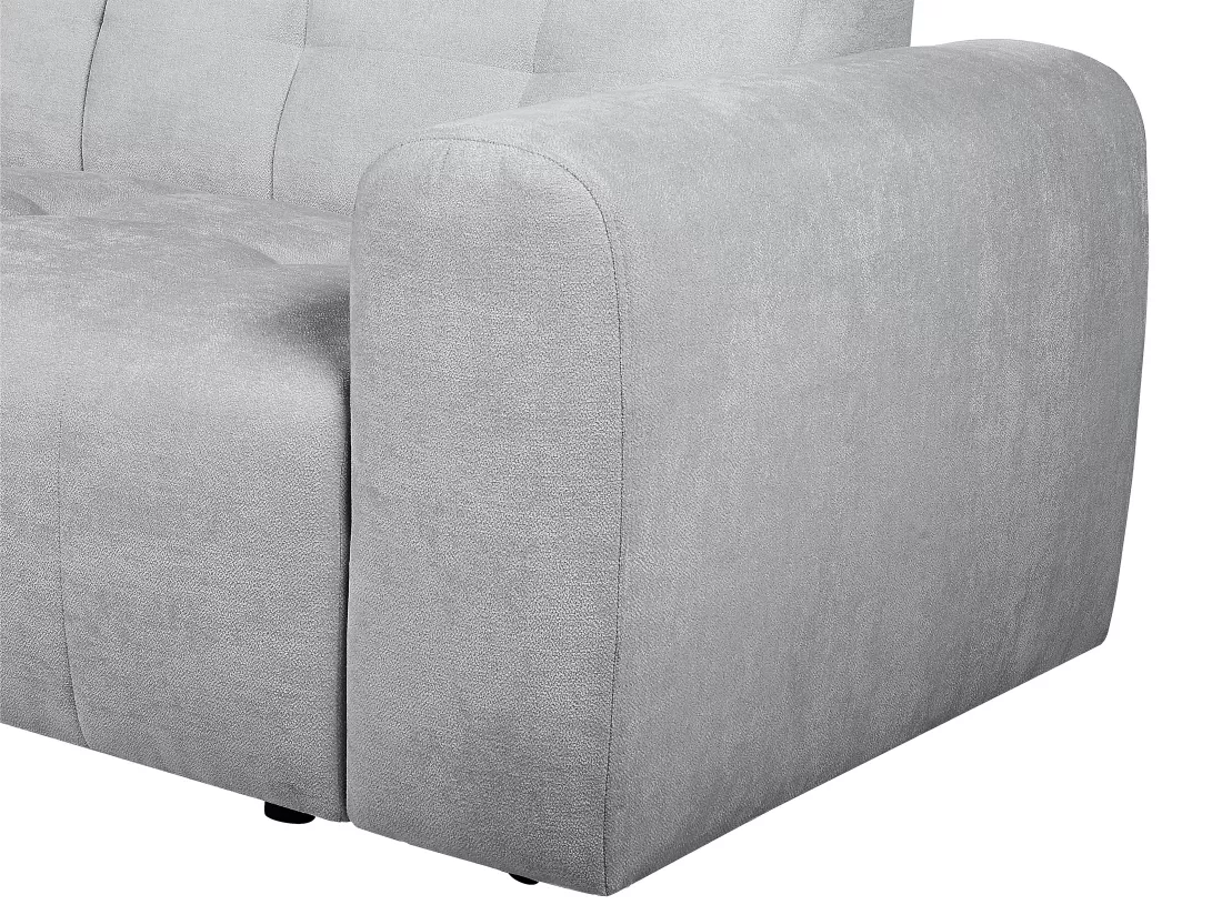 Canapé d'angle gauche en tissu texturé gris FRISALO de Pascal Morabito