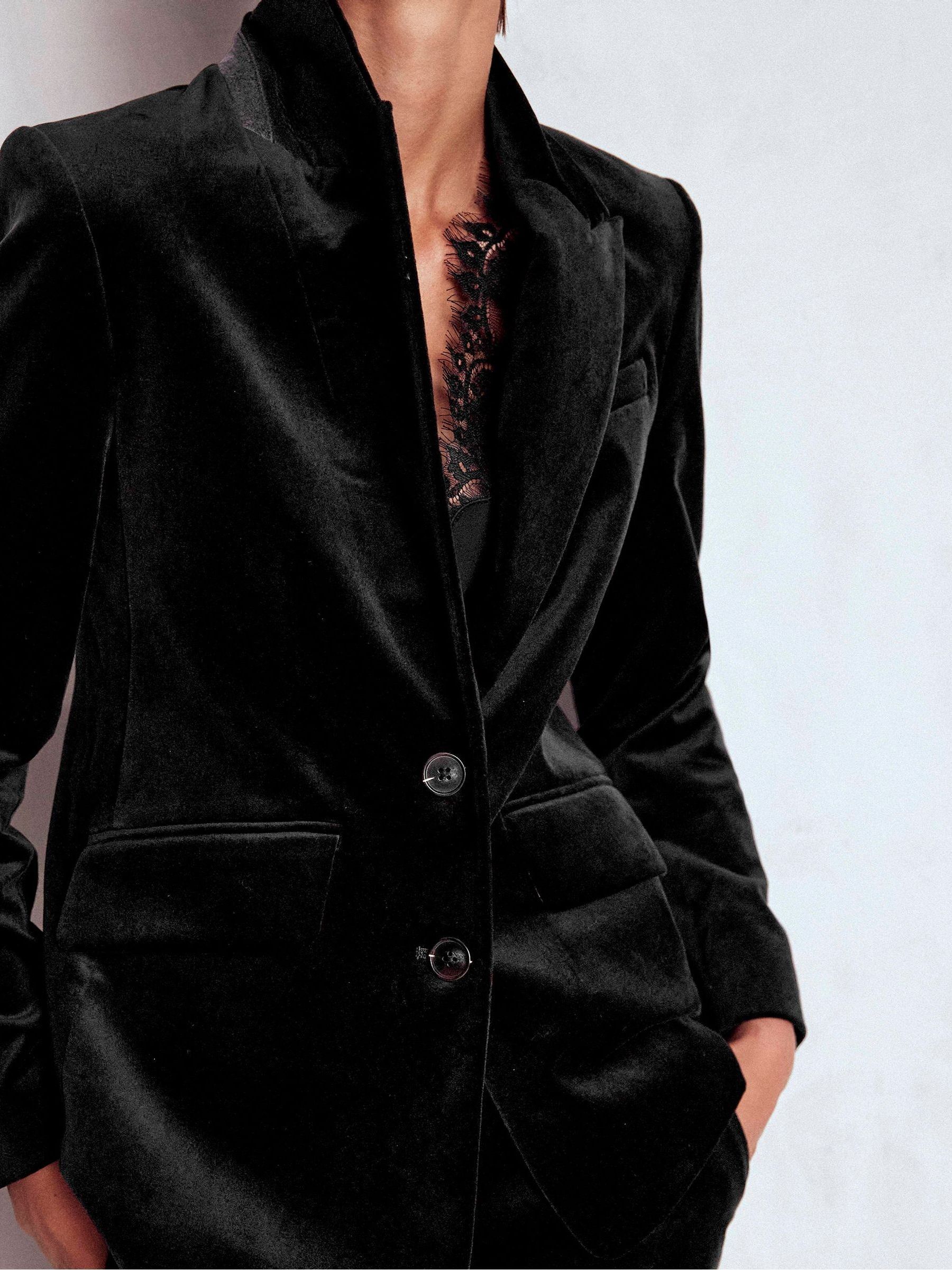 Zwart - Boden Stamford fluwelen blazer