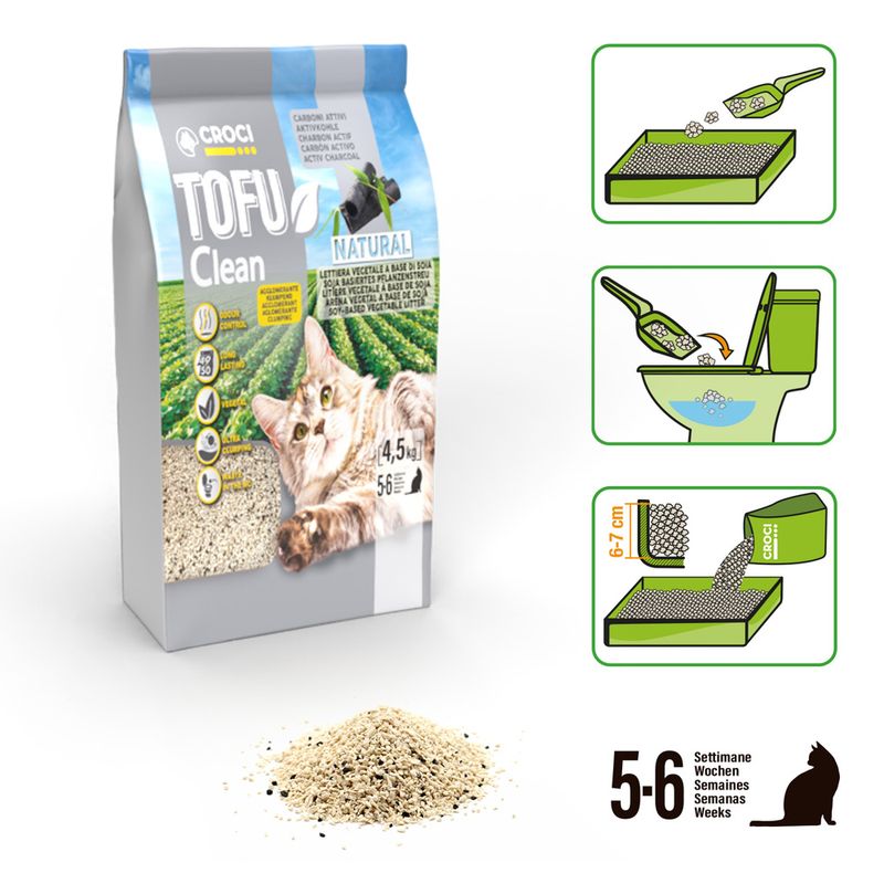 Litière Croci Tofu Clean Active pour chat