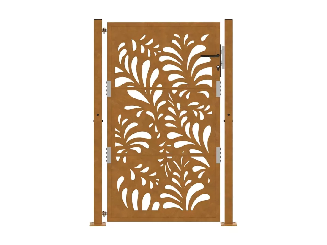 Porte de jardin acier résistant aux intempéries design vagues