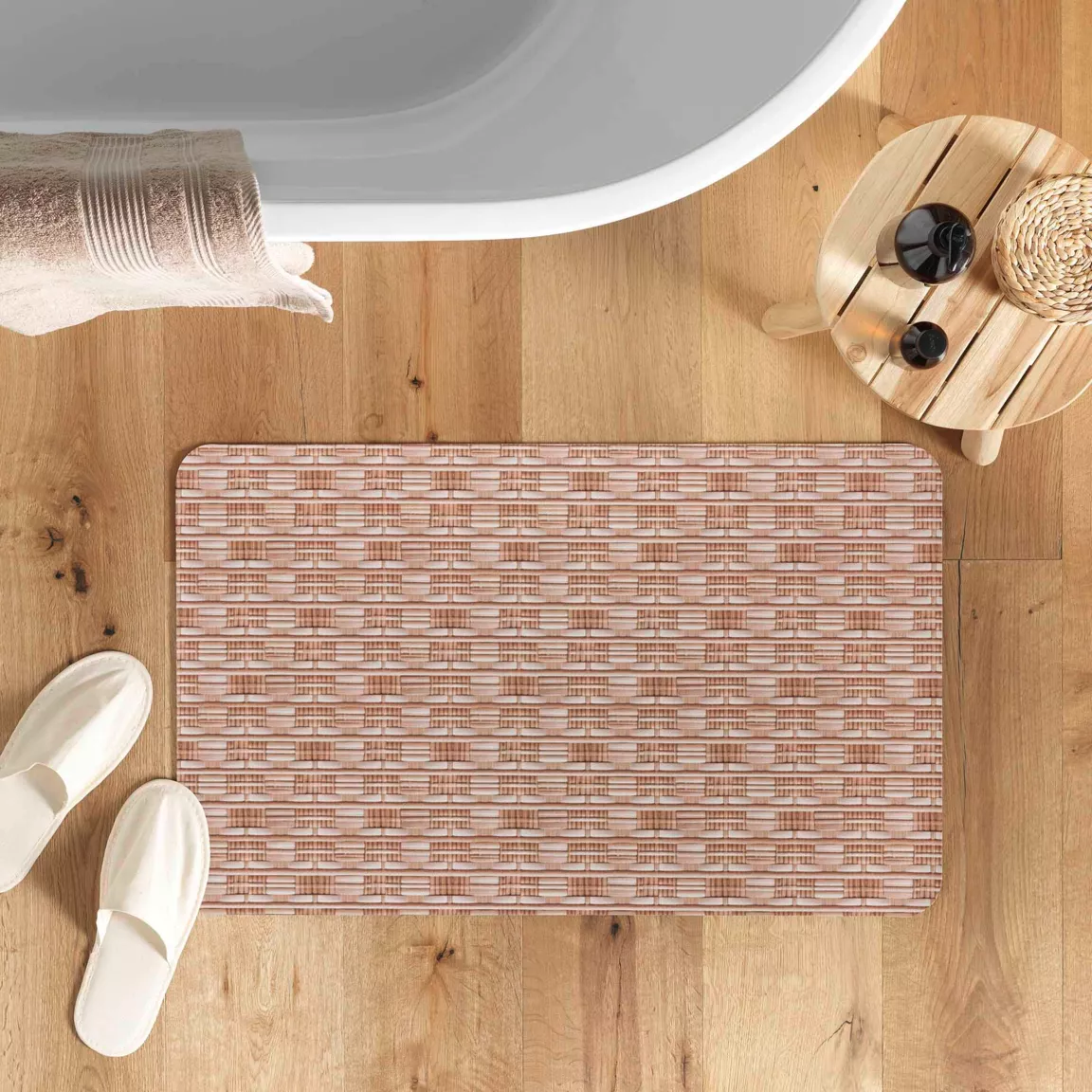 Tapis de bain antidérapant (50 x 80 cm) Vanea Marron