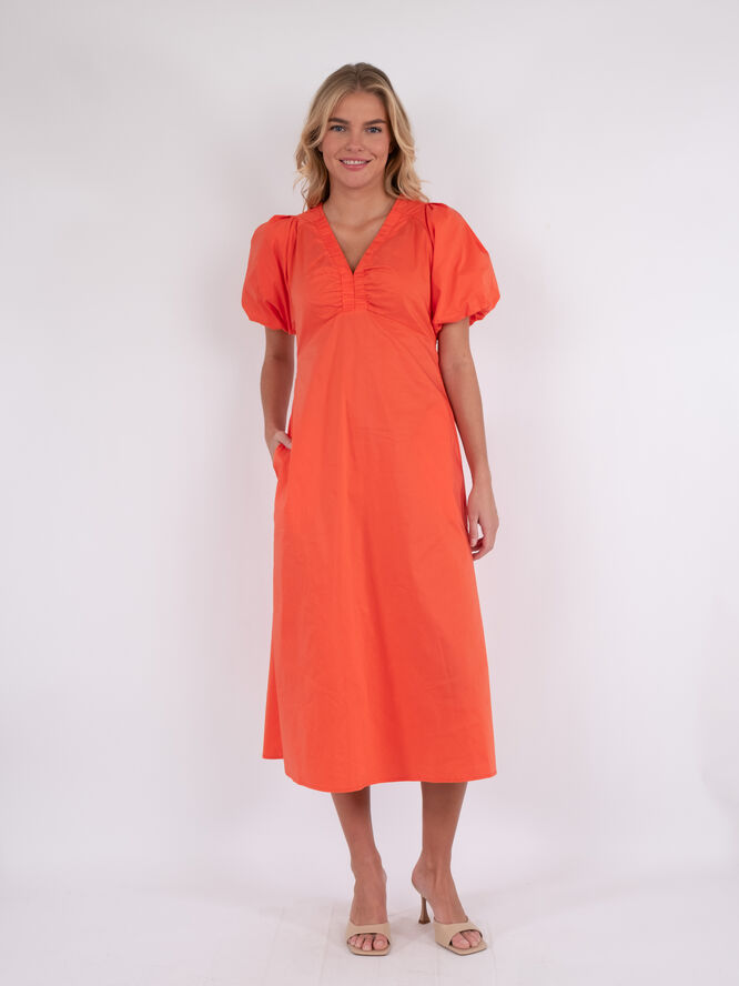 Neo Noir Illana Poplin Dress Coral