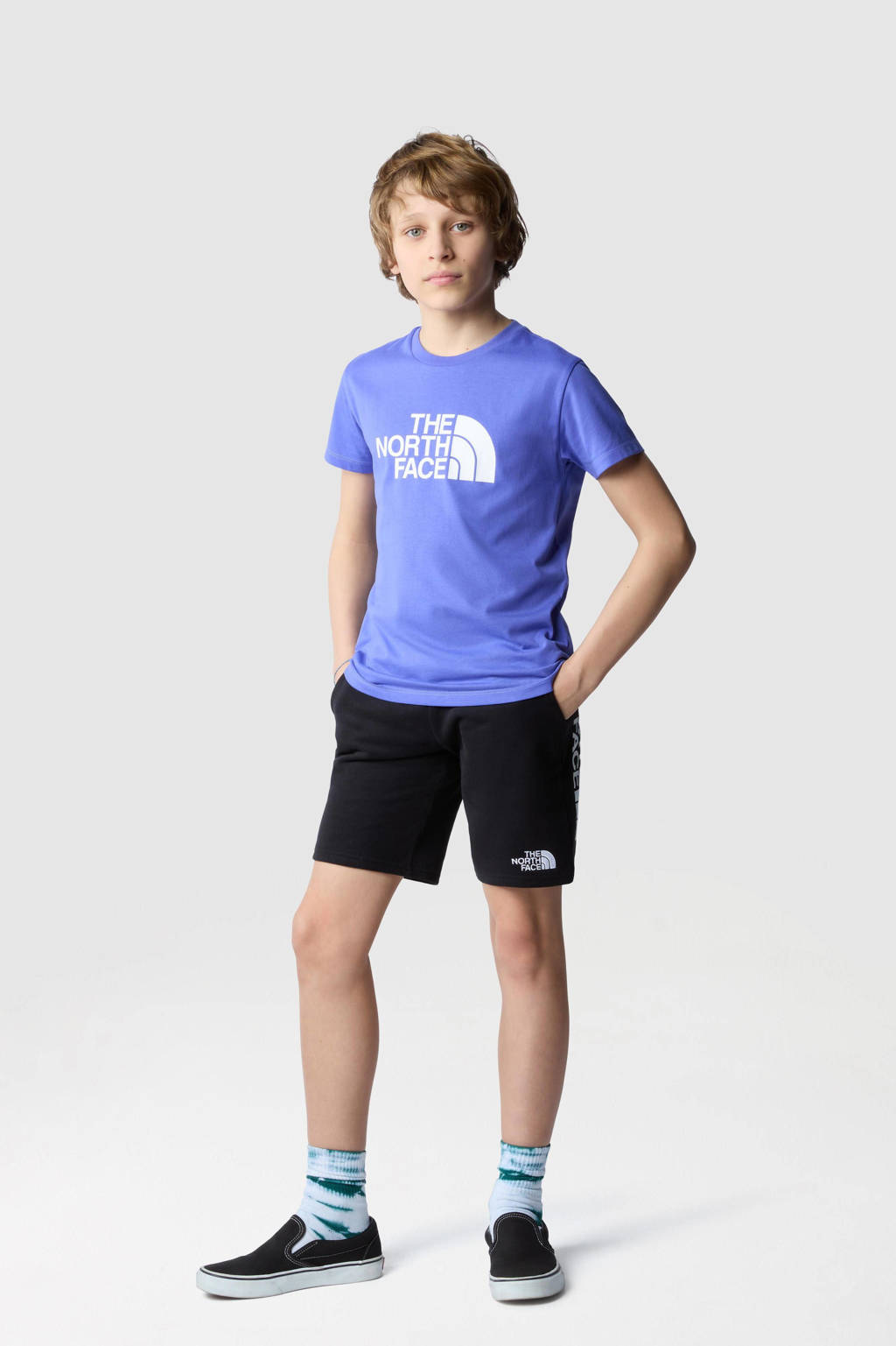The North Face T-shirt Easy blauw/wit