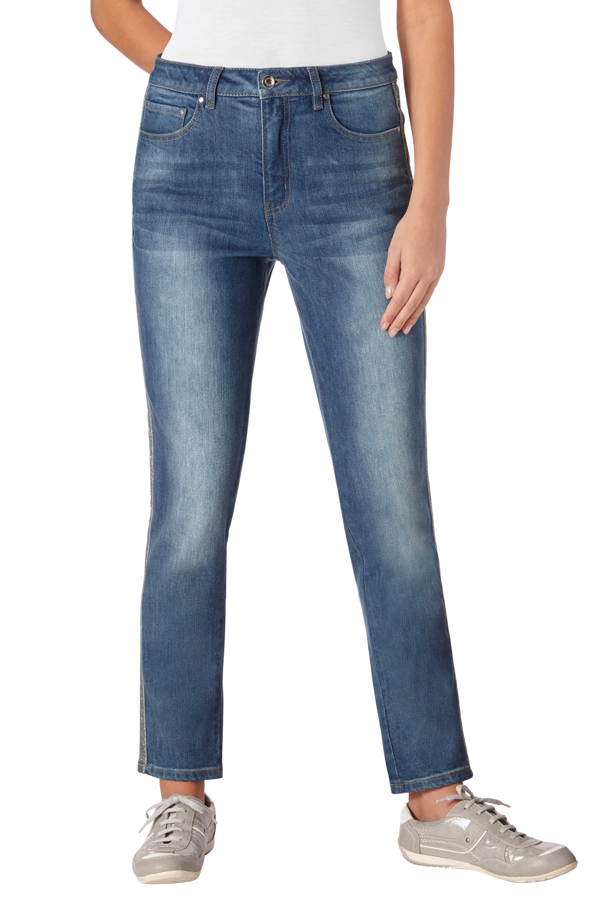 5-Pocket-Jeans in blue-stone-washed