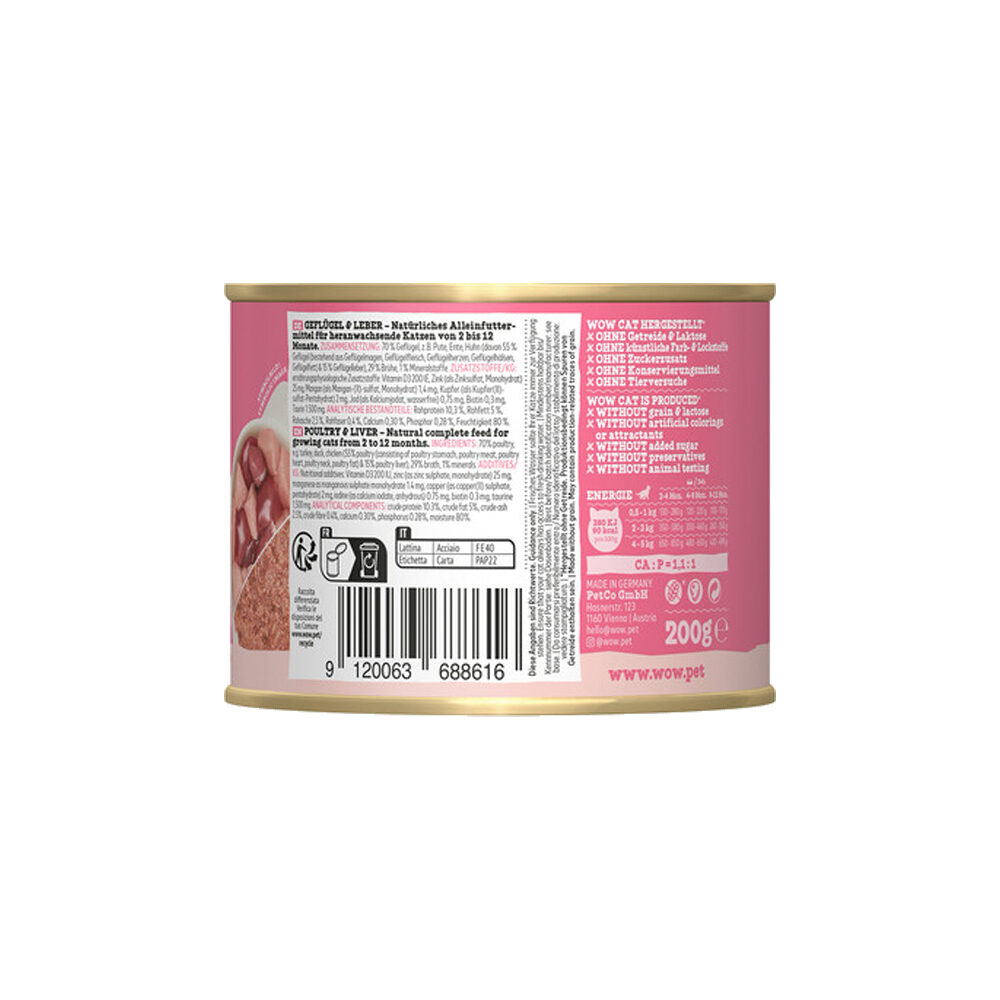 WOW Cat Wet Junior - Gevogelte & Lever