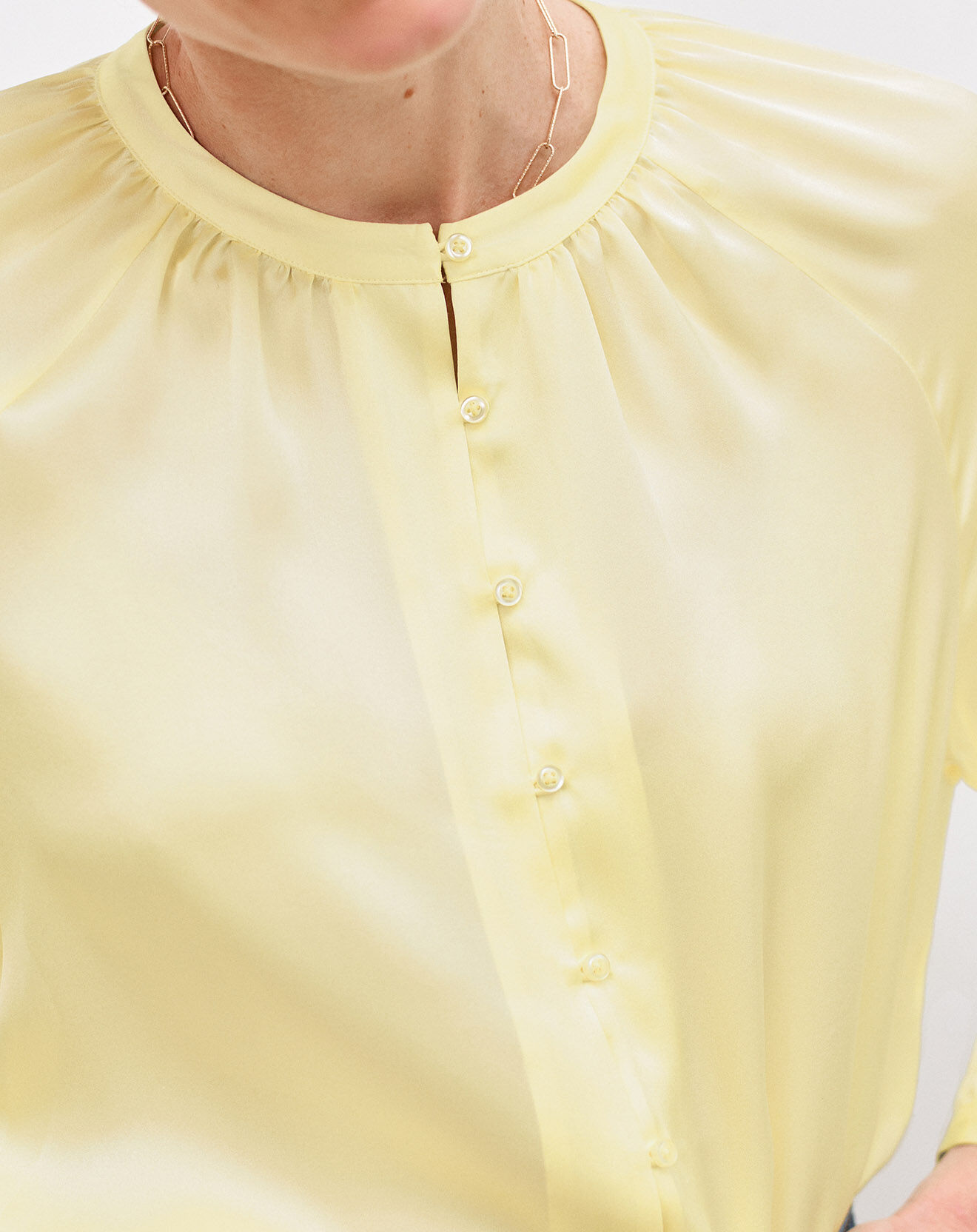 Caroll Chemise 100% Soie Bilk citron