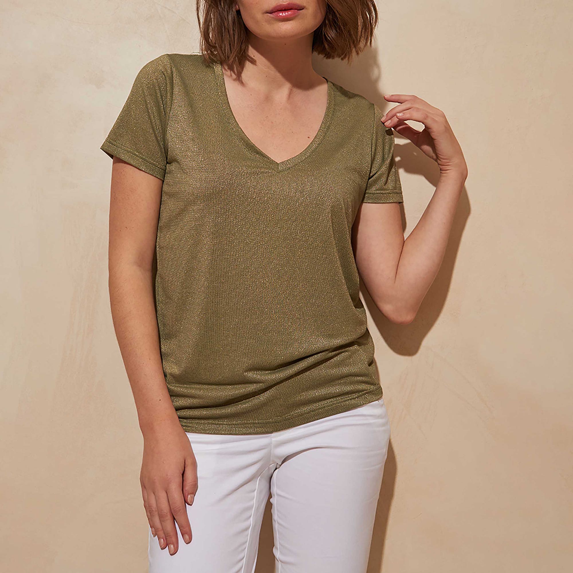 T-shirt Femme kaki