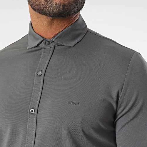 Chemise Manches Longues Gris Anthracite