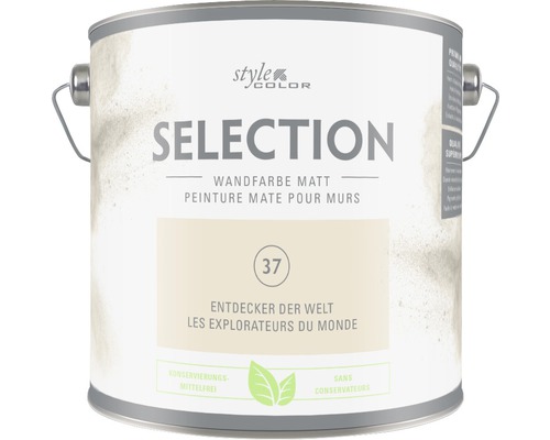 Premium muurverf Stijl Kleur SELECTIE 37 conserveermiddelvrij Explorer of the World 2,5 L