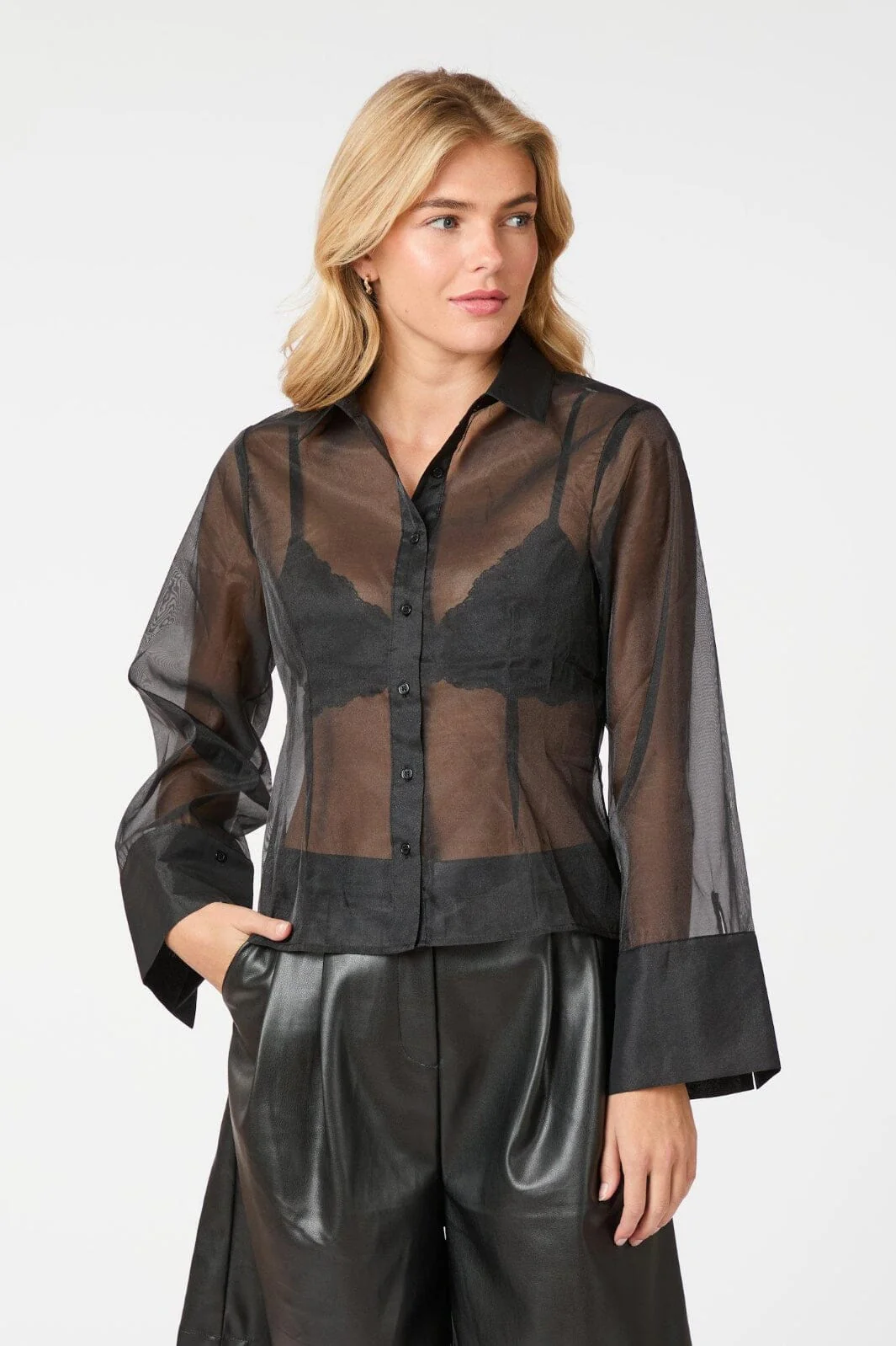 Neo Noir Rosa Organza Shirt 164496