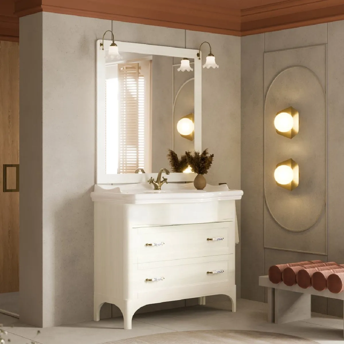 Kiamami Valentina kiamami_valentina Meuble Salle de Bain 115 cm - Blanc Toscana