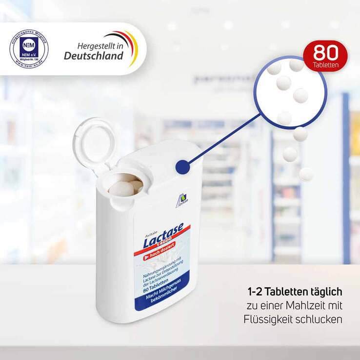 Lactase 14000 FCC Tabletten im Spender, 80 St