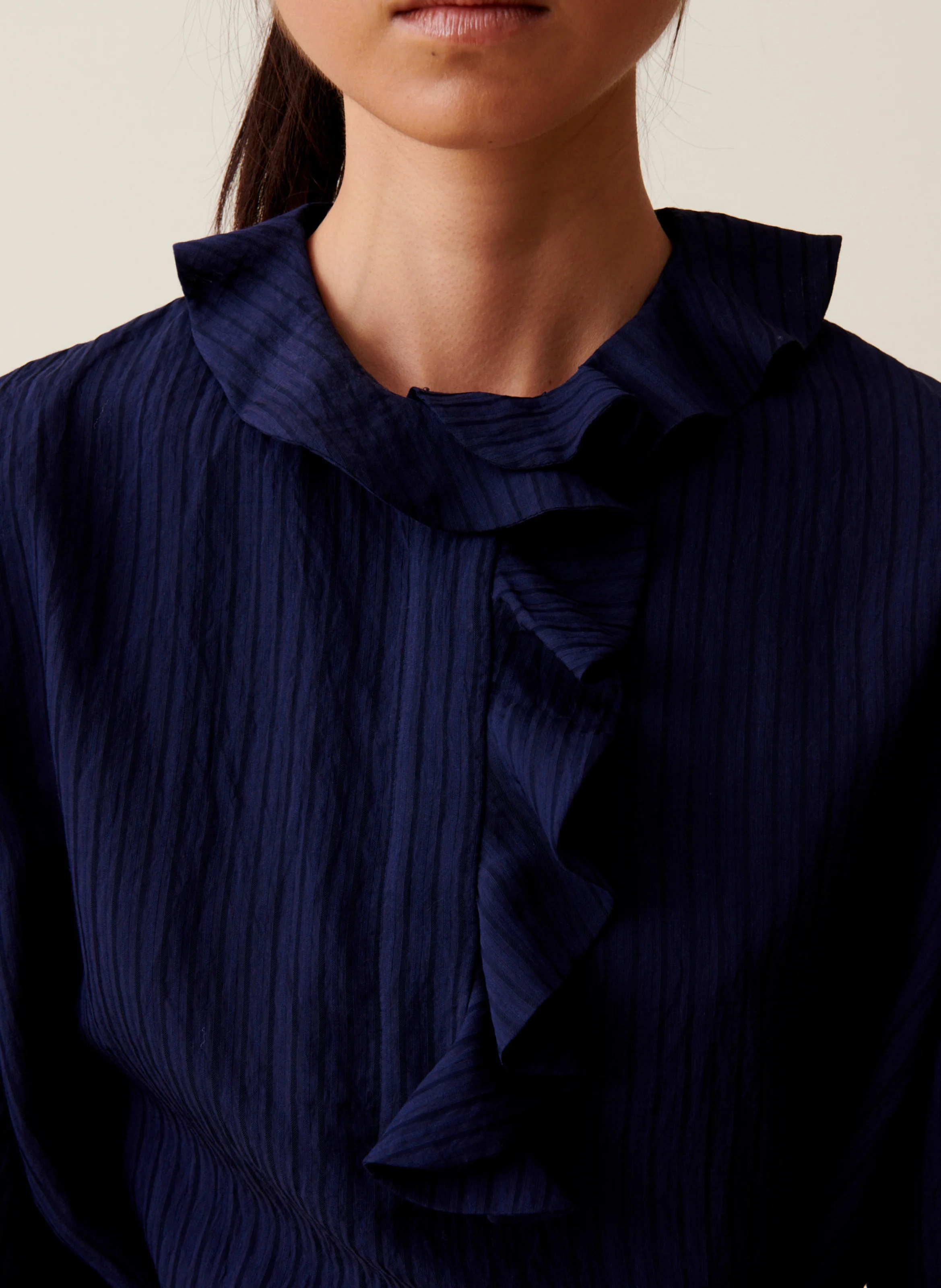 Robe courte à rayures | Bleu
