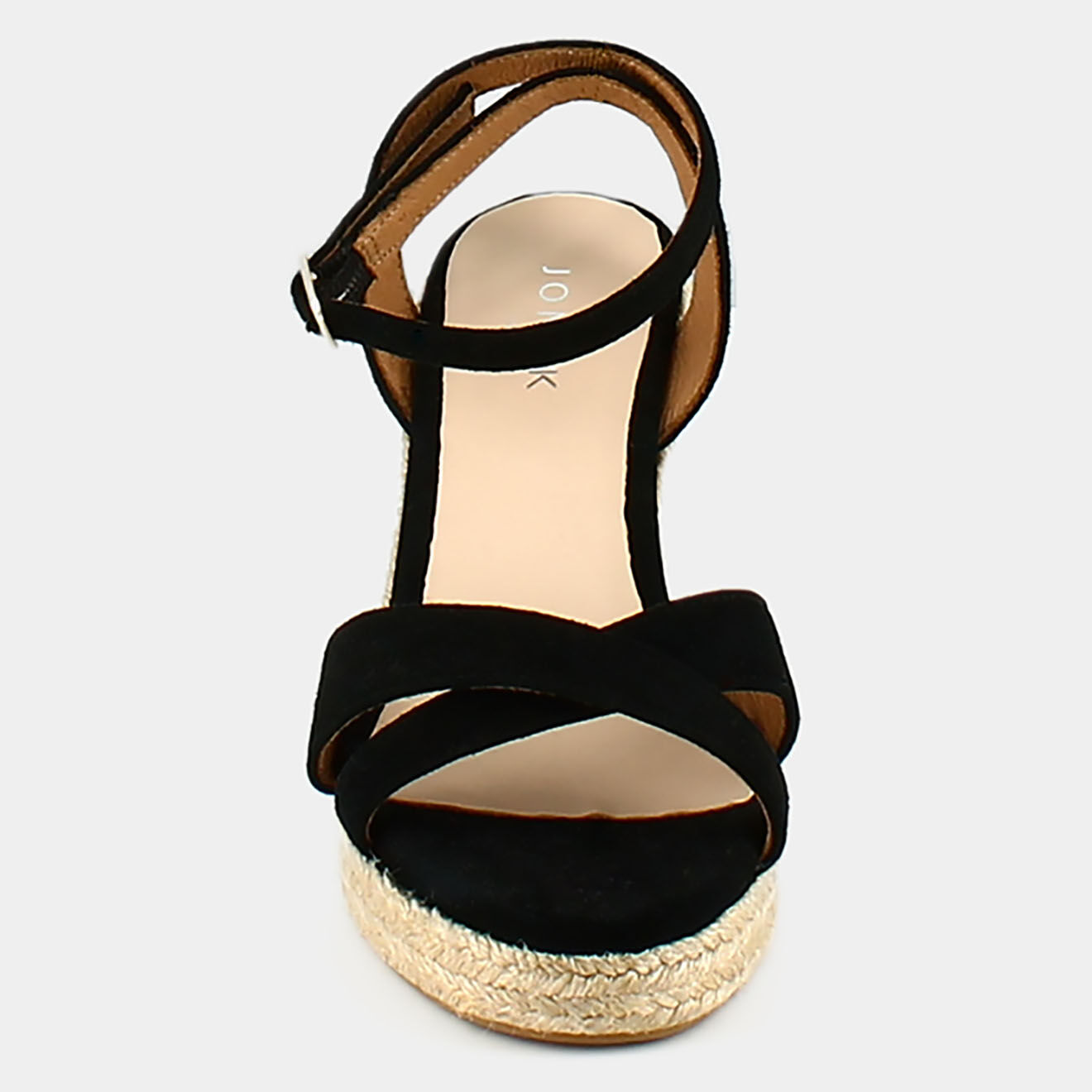 Jonak Espadrilles en Velours de Cuir Sibel noires - Talon 10.5 cm