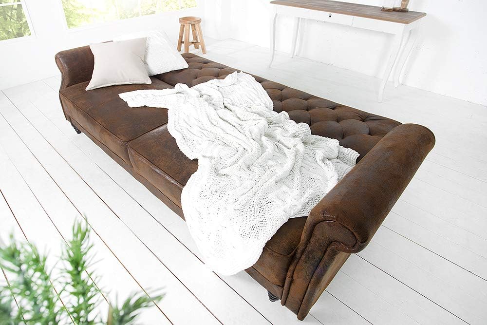 invicta INTERIOR Chesterfield Sofa Maison Belle AFFAIRE 220cm antik braun mit Schlaffunktion Schlafsofa Schlafcouch