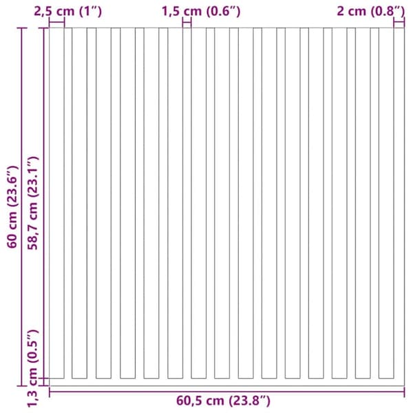 vidaXL akustiske veggpaneler 8 stk lamell 60,5x60 cm eikefiner
