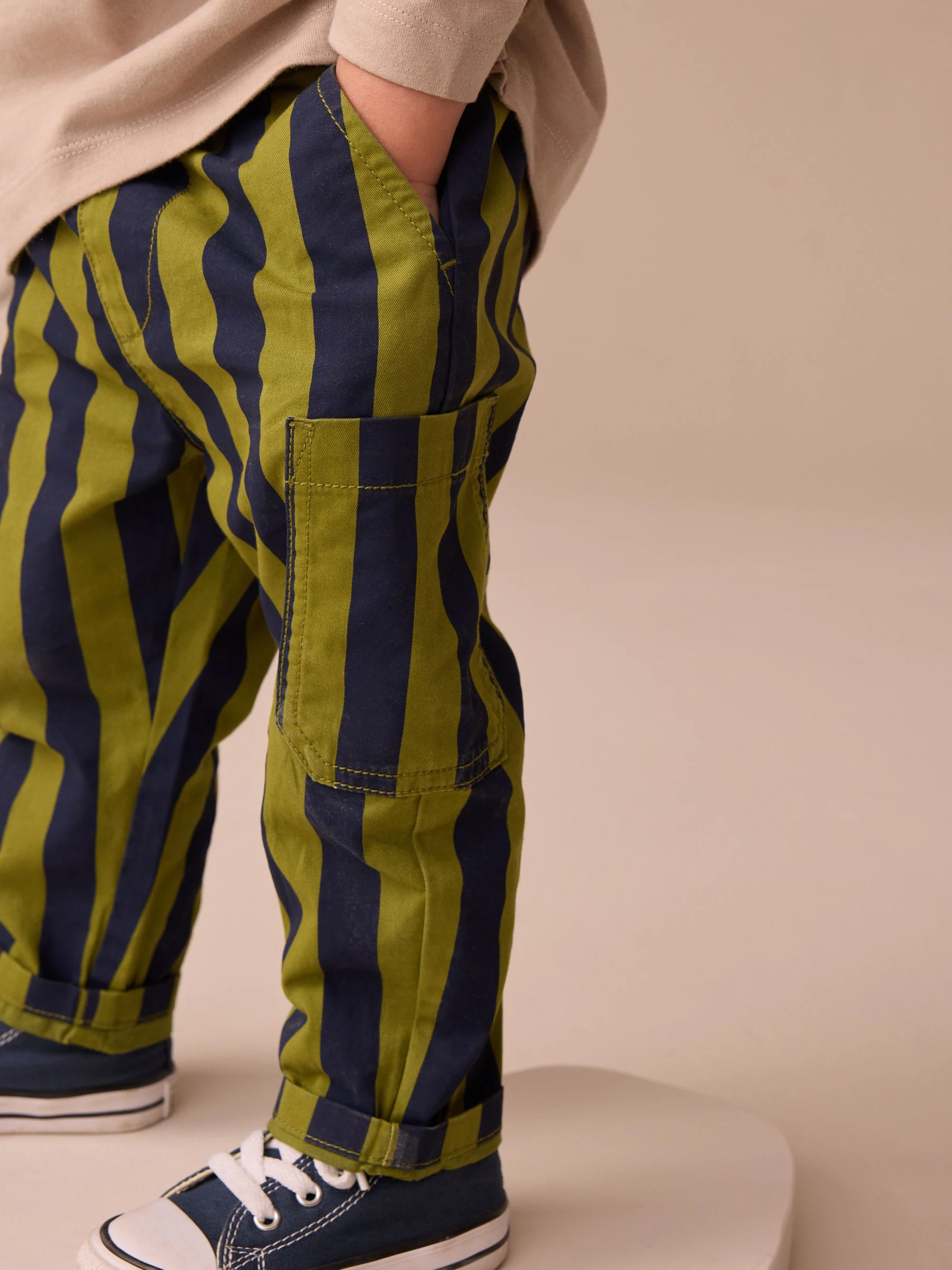 Blauw/groen met boerderij - Set met T-shirt met lange mouwen en broek (3mnd-7jr)