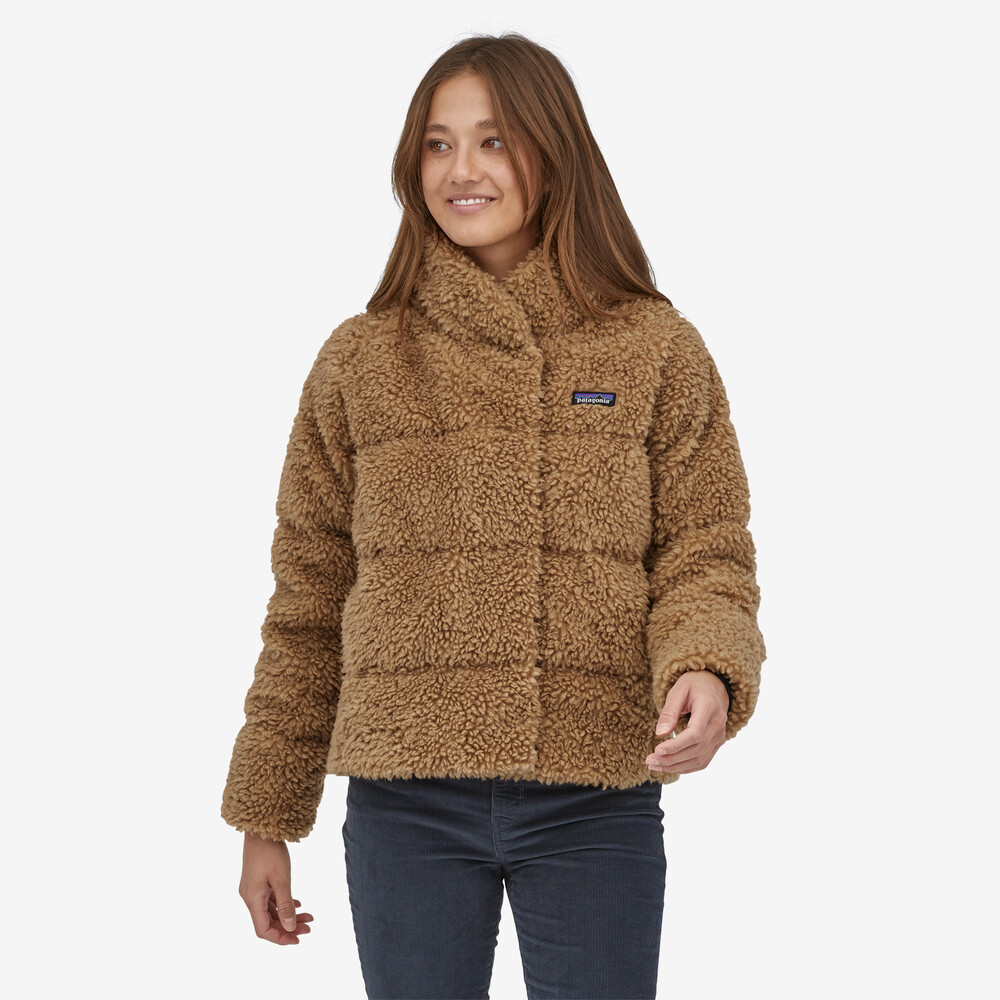 Damen-Daunenjacke aus recyceltem, hochflorigem Fleece