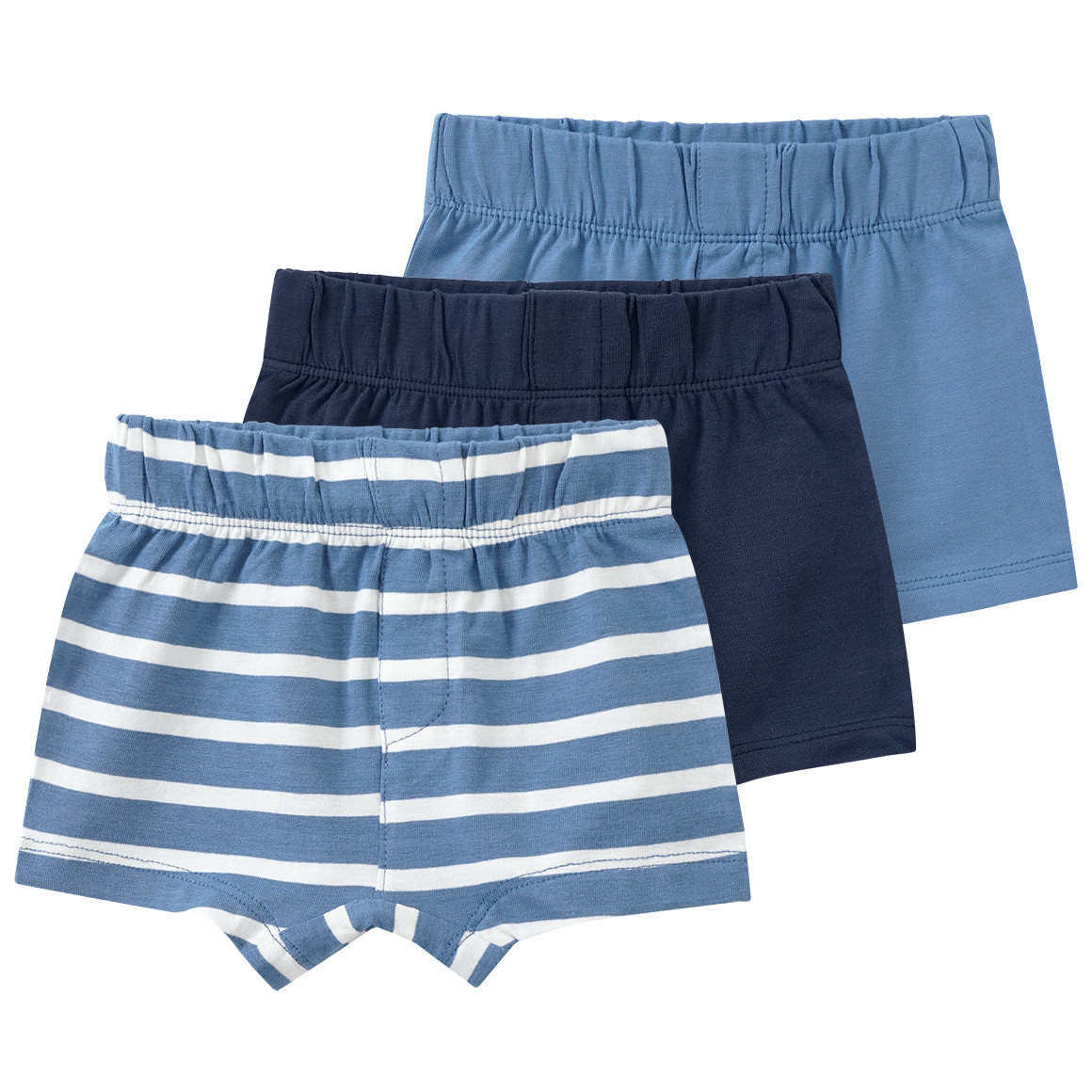 Famy 3 Baby Boxer mit Bio Baumwolle blau / dunkelblau / weiss