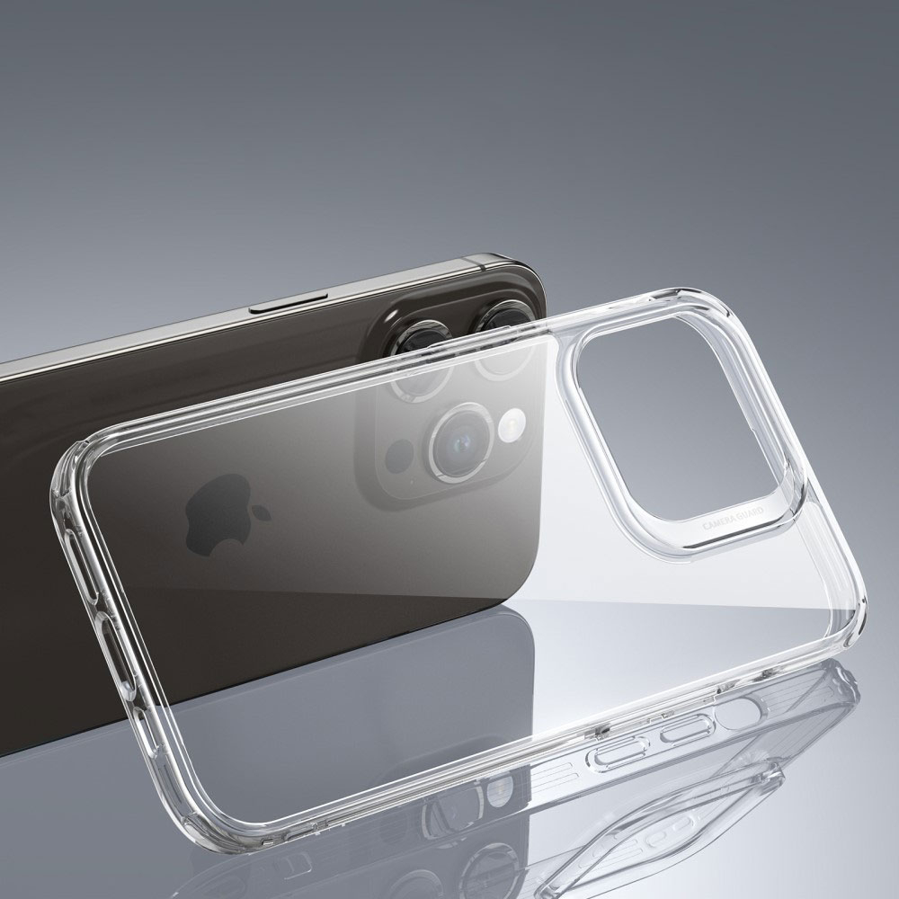 iPhone 15 Pro Max Ice Shield Series Hybrid Hülle TPU Bumper Glas Rückseite - Transparent