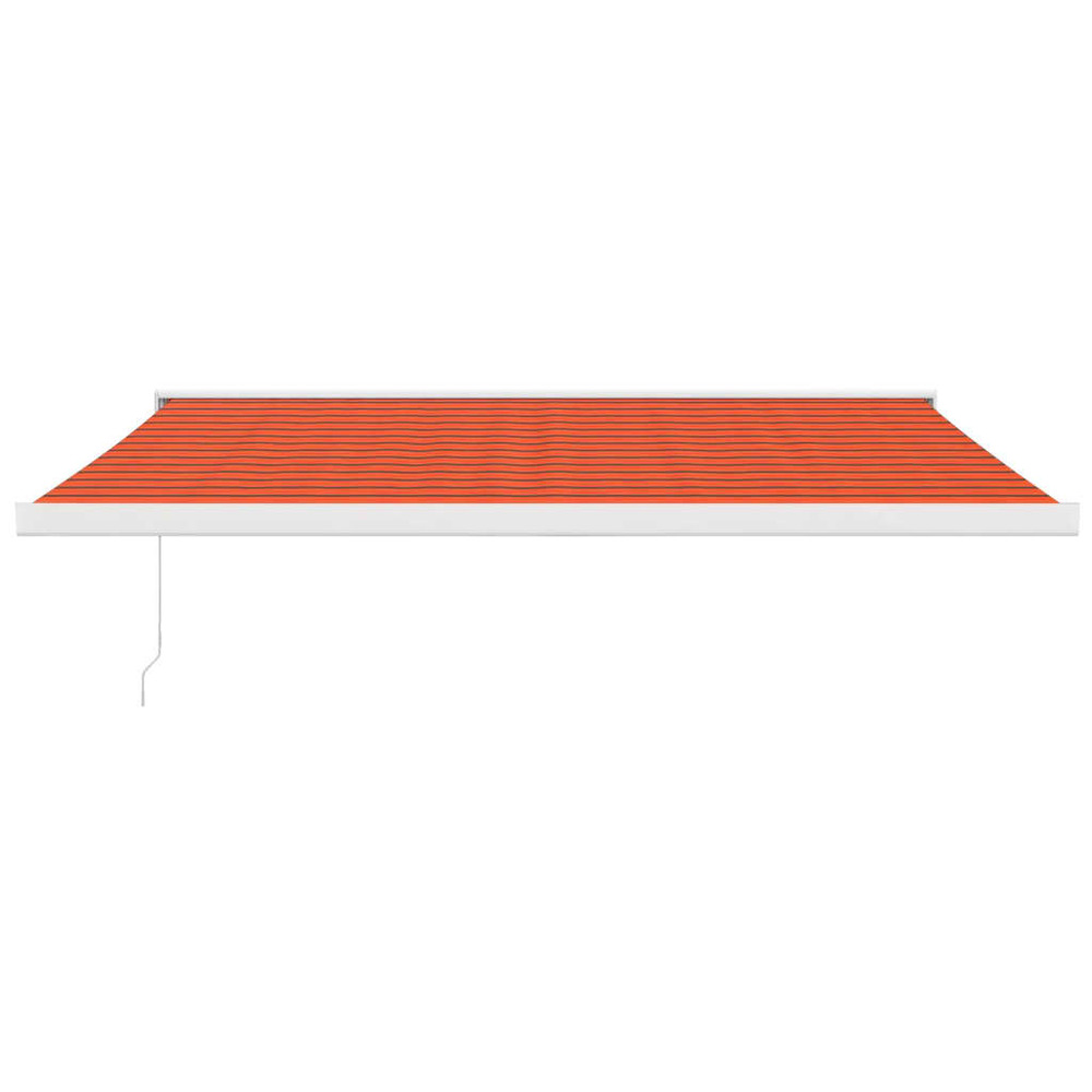 Auvent rétractable orange et marron 4x3 m tissu et aluminium