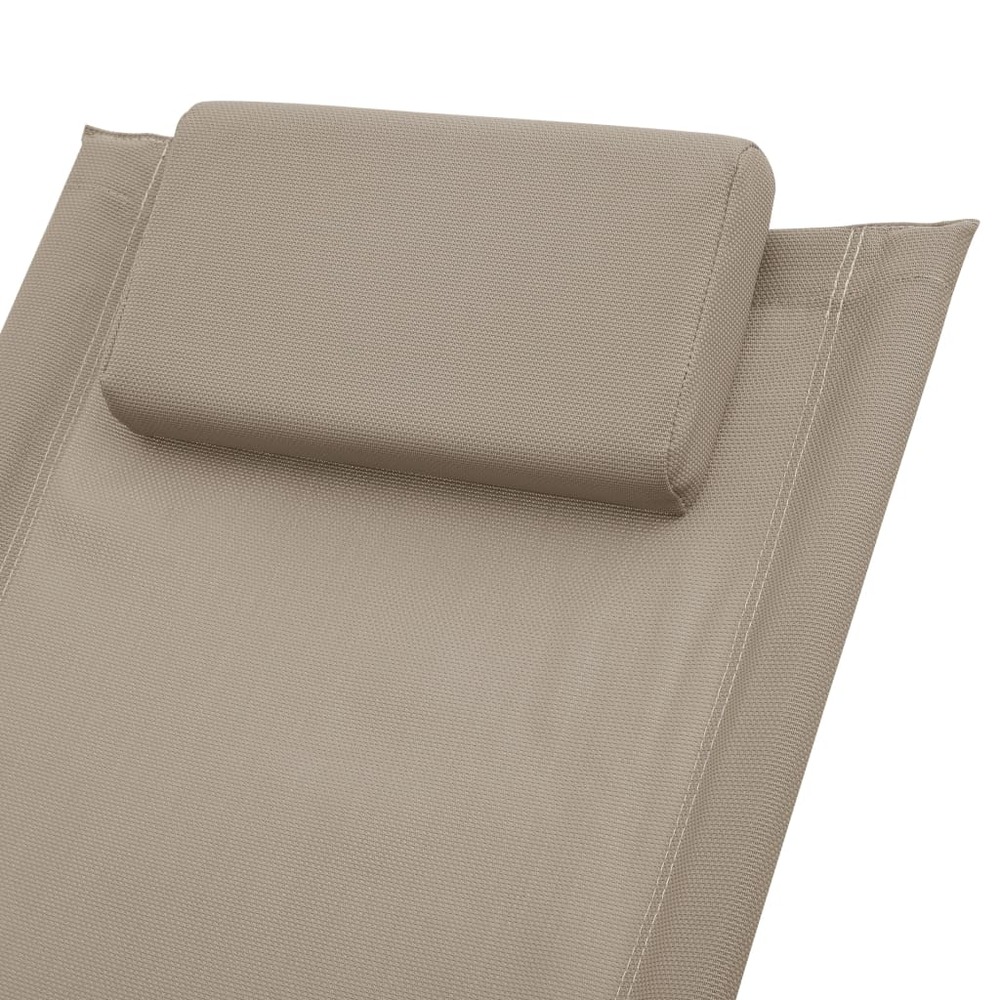 Transat chaise longue bain de soleil lit de jardin terrasse meuble d'extérieur pour enfants acier taupe