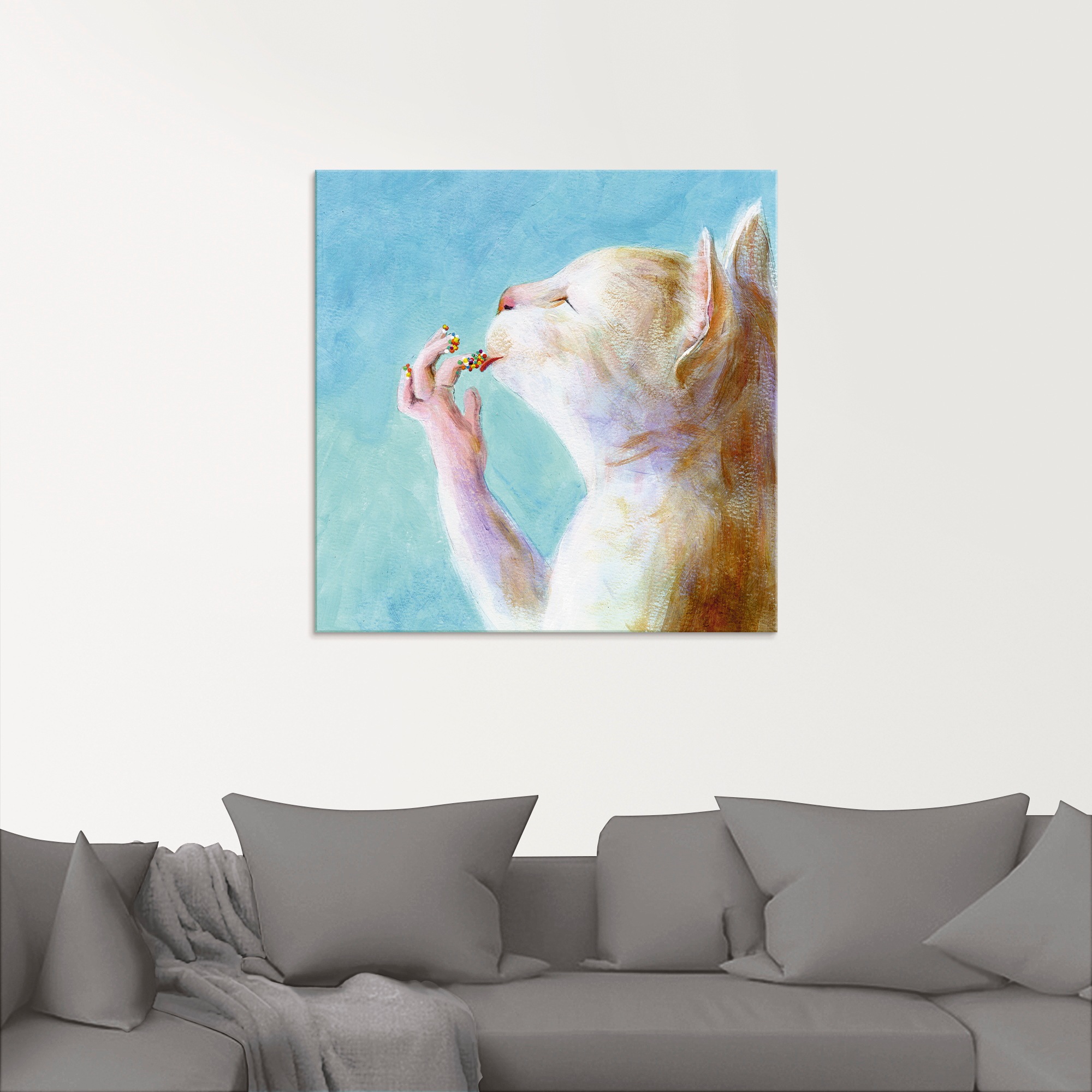 Artland Glasbild »Naschkatze« Haustiere 1 Stk. tlg. in verschiedenen Grössen