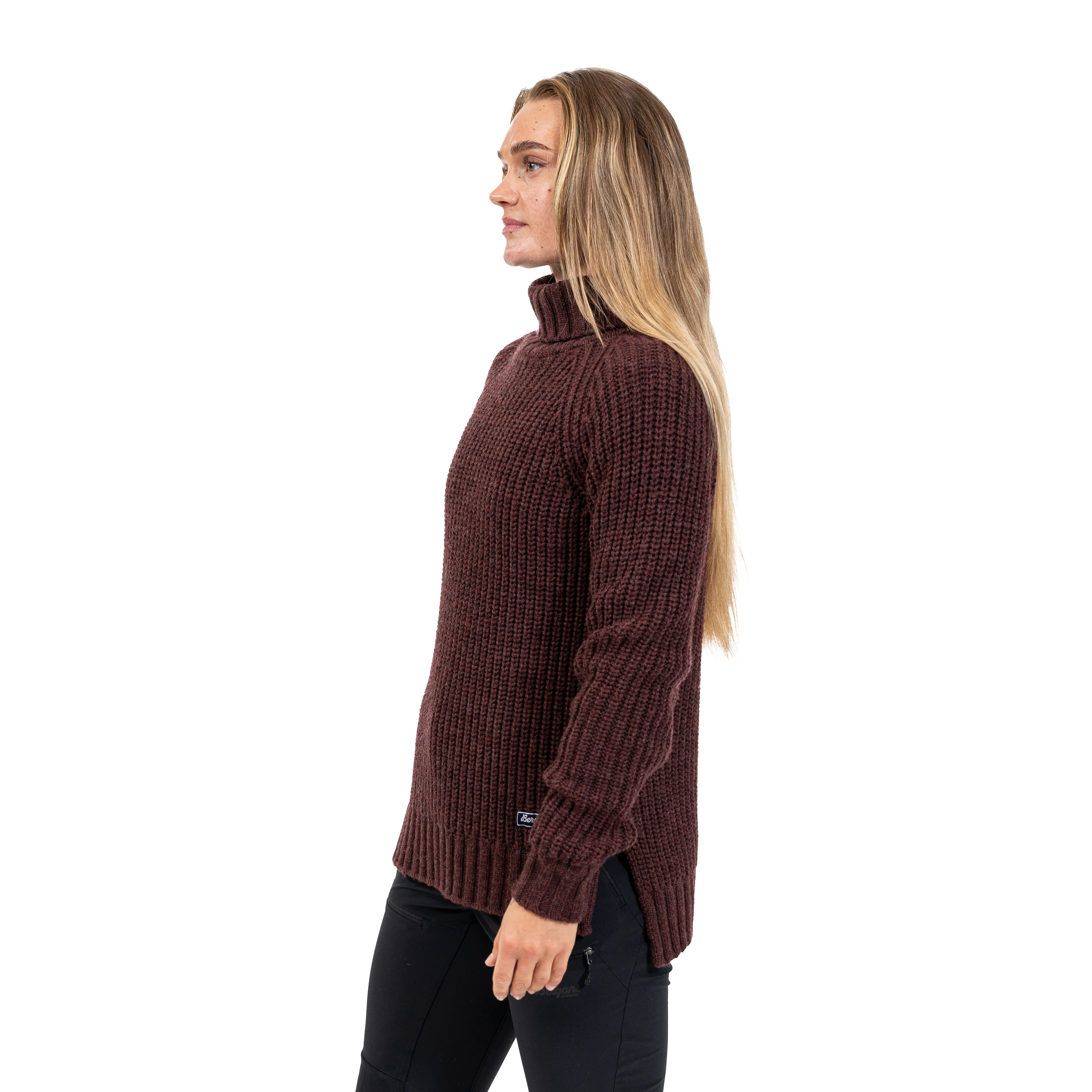 Nordmarka Merino High Neck Jumper Women Amarone Red