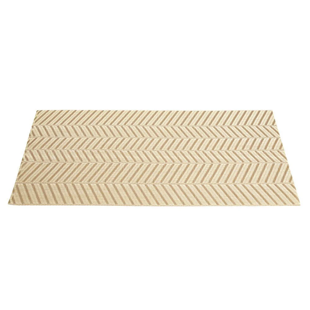 Set de table rectangulaire PVC 30x45cm motif chevron beige et marron