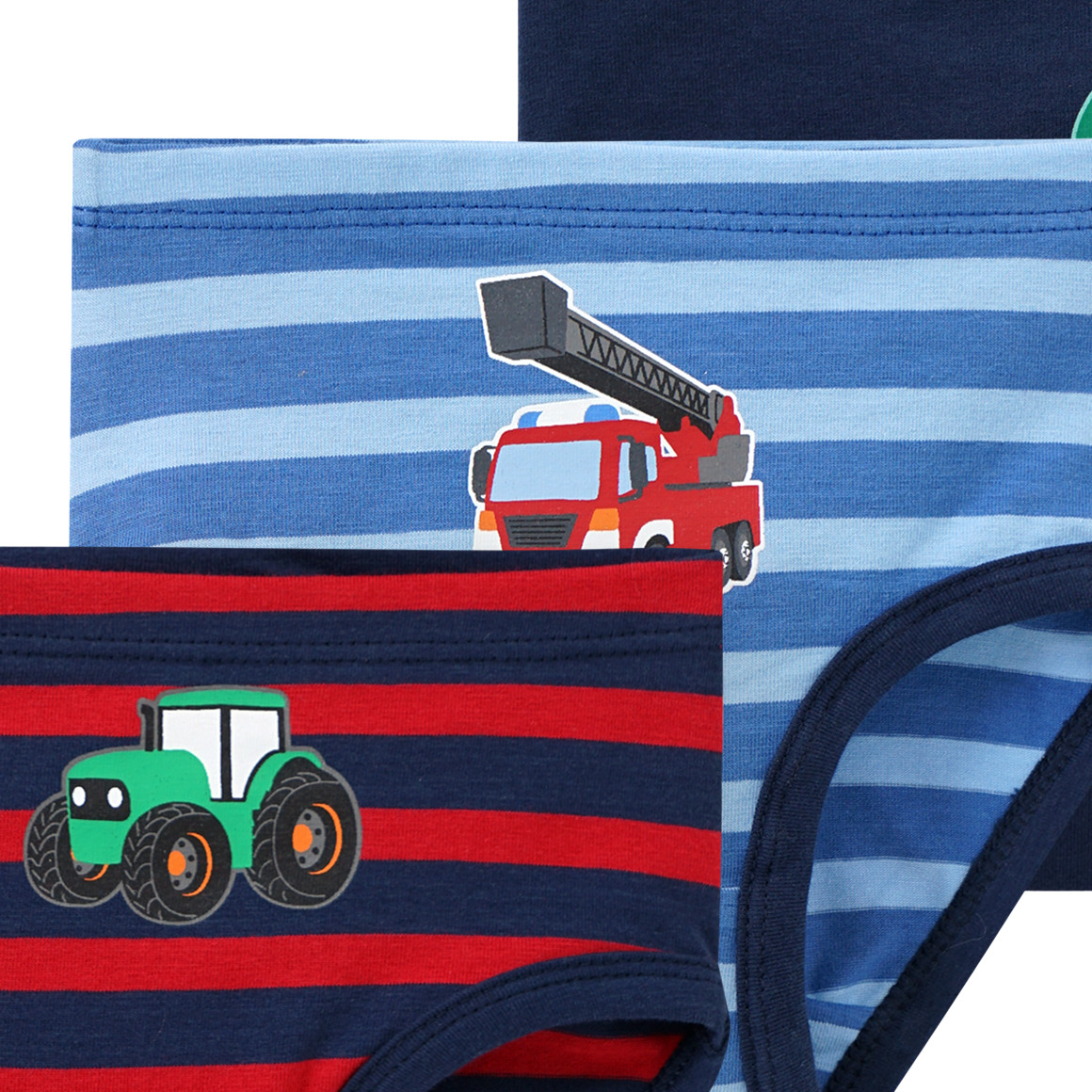 Topomini 3 Baby Slips in verschiedenen Dessins hellblau / dunkelblau / rot