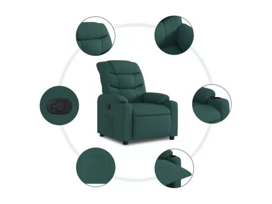 Fauteuil inclinable Vert foncé Tissu