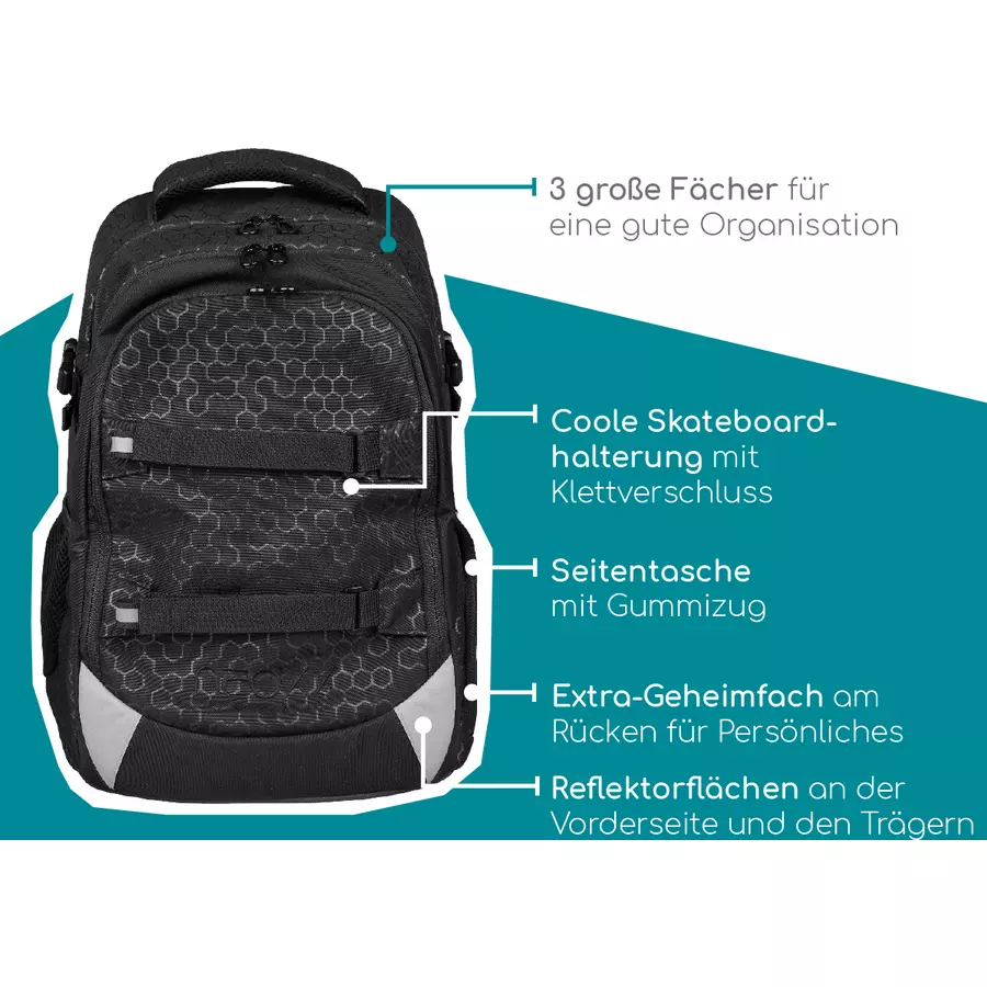 neoxx Active Schulrucksack Lost in Black