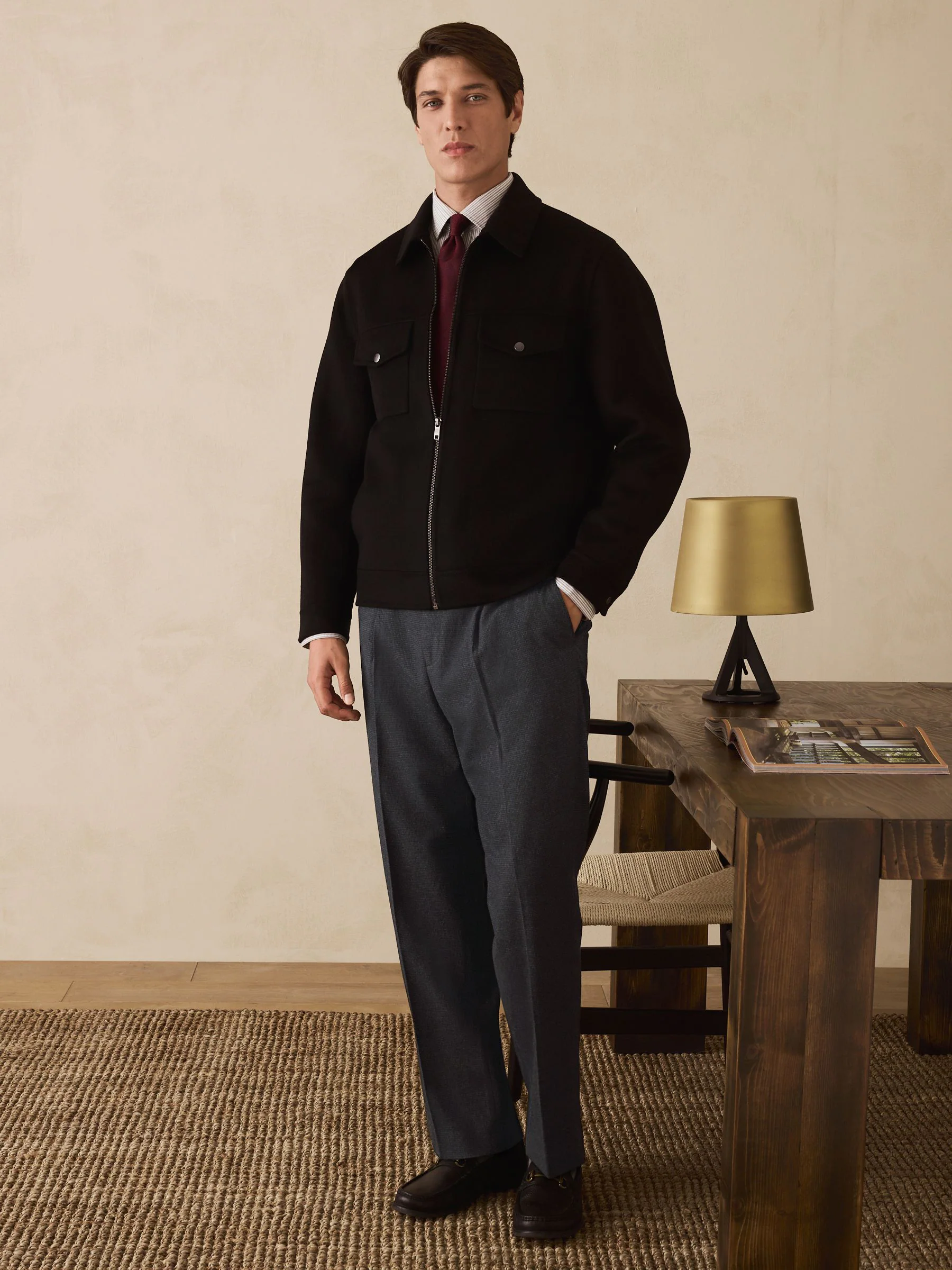 Grijze textuur - Straight fit - Smart Textured Trousers
