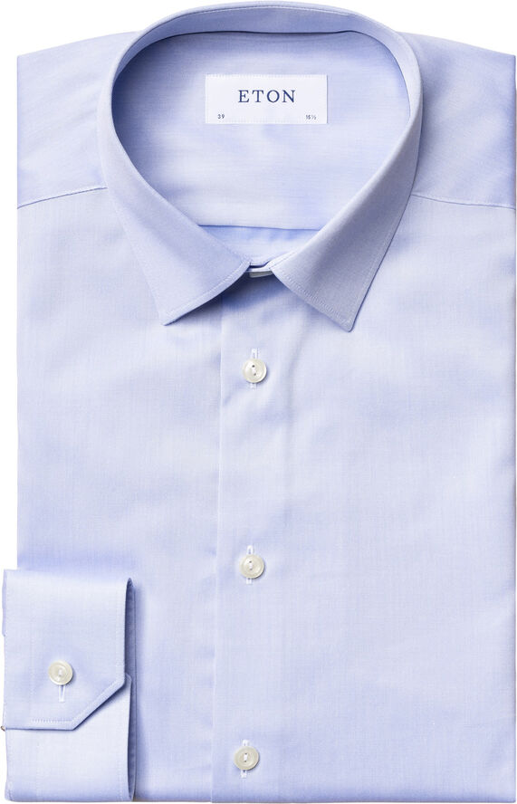 ETON Super Slim Fit Light Blue Signature Twill Shirt Lyseblå