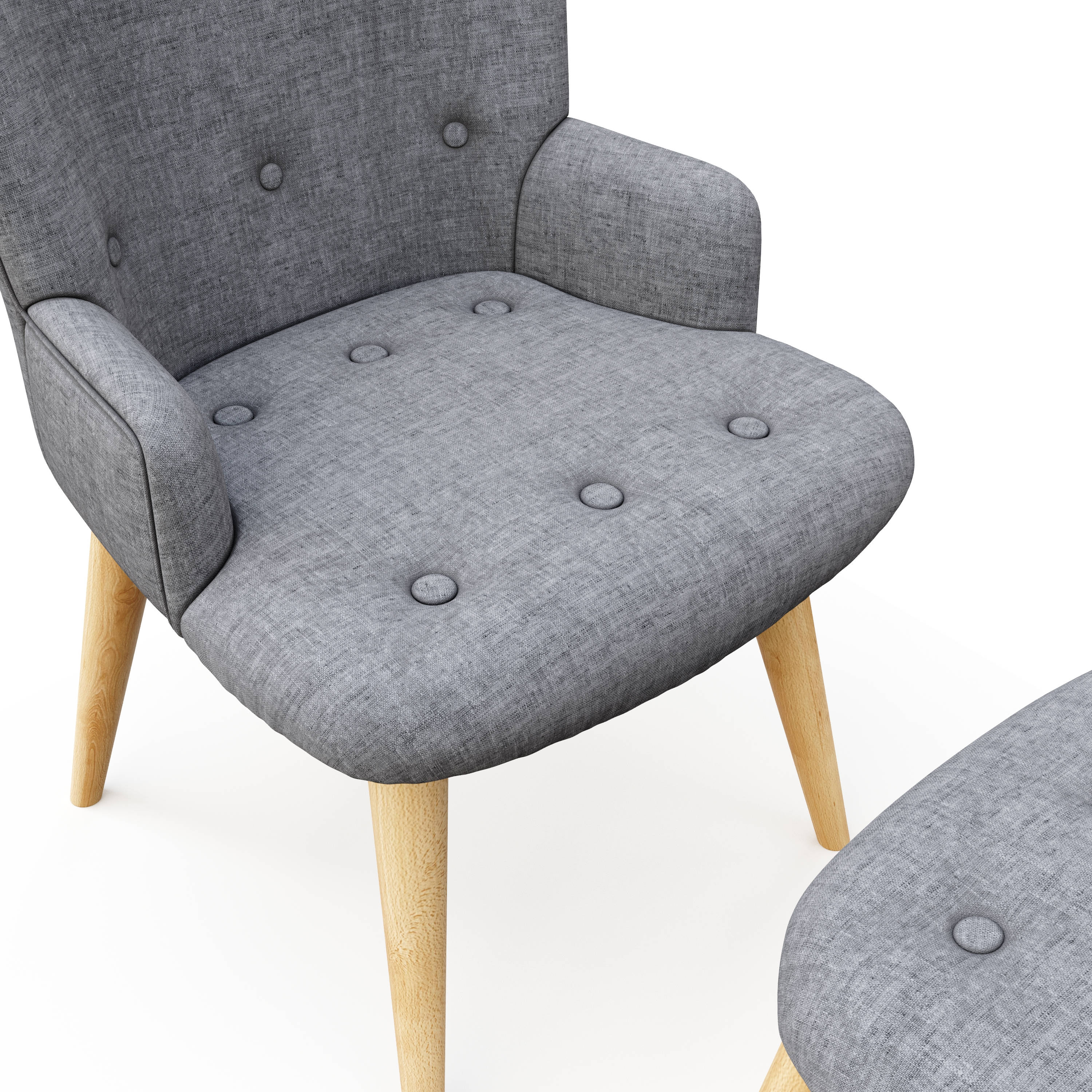Sessel mit Hocker NEVIO grau