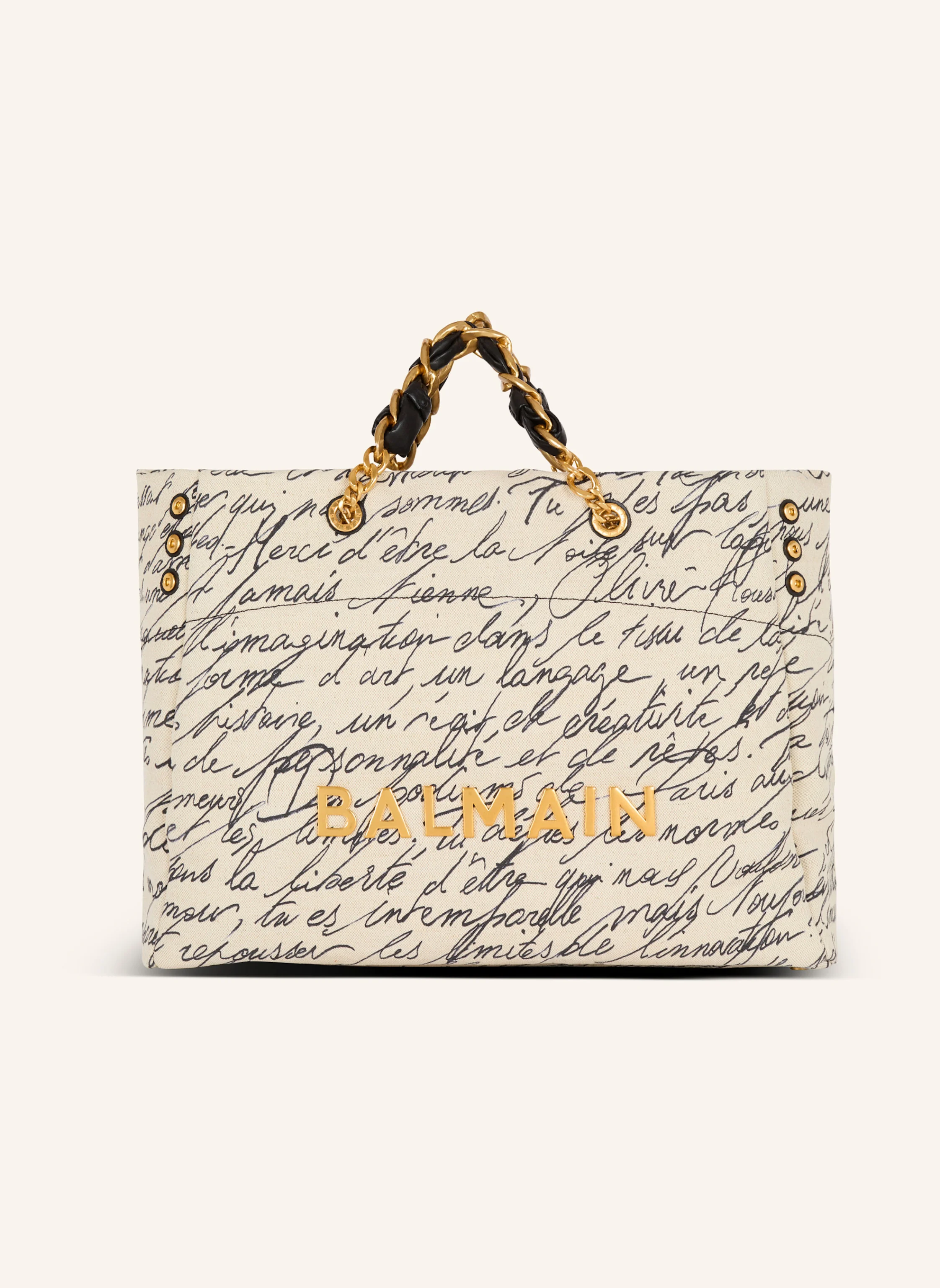 BALMAIN XXL-Shopper 1945 Soft aus bedrucktem Canvas