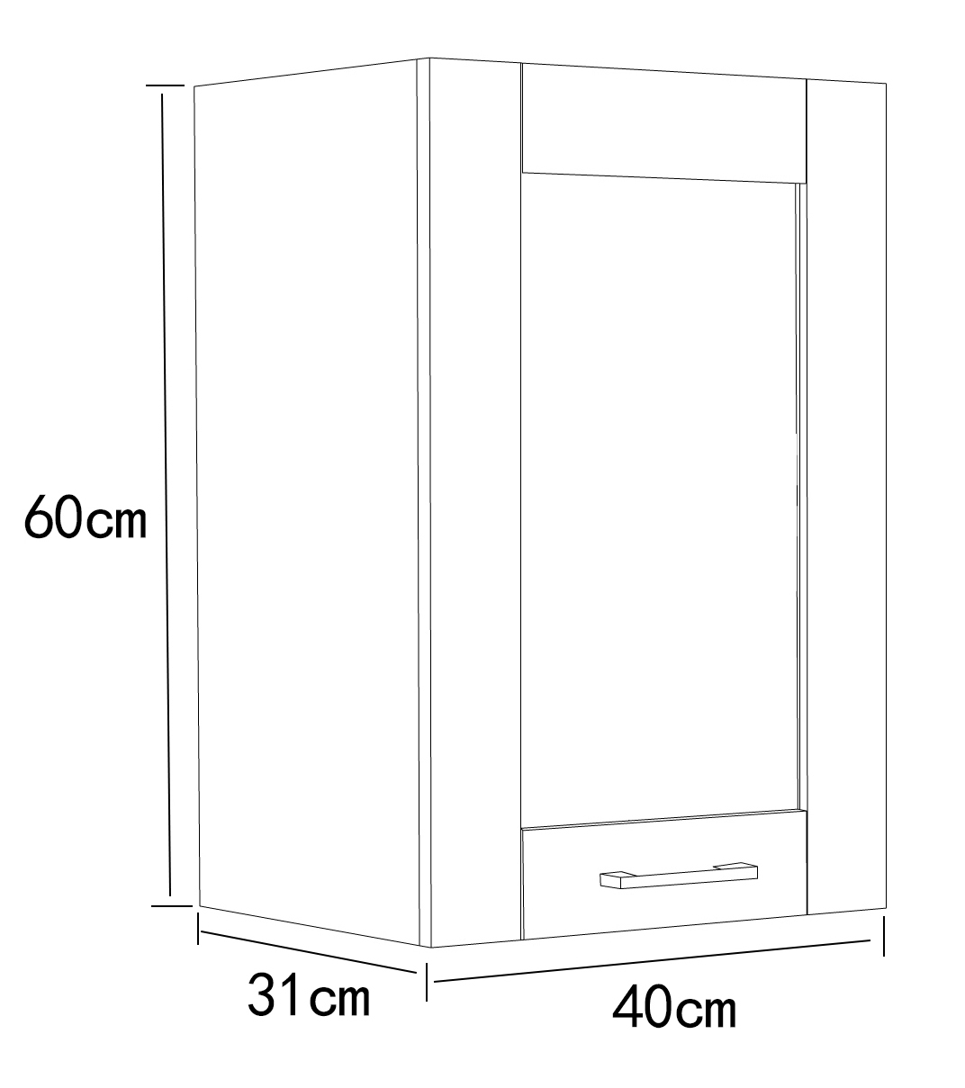 Hängeschrank COLURA - weiß - 40 cm