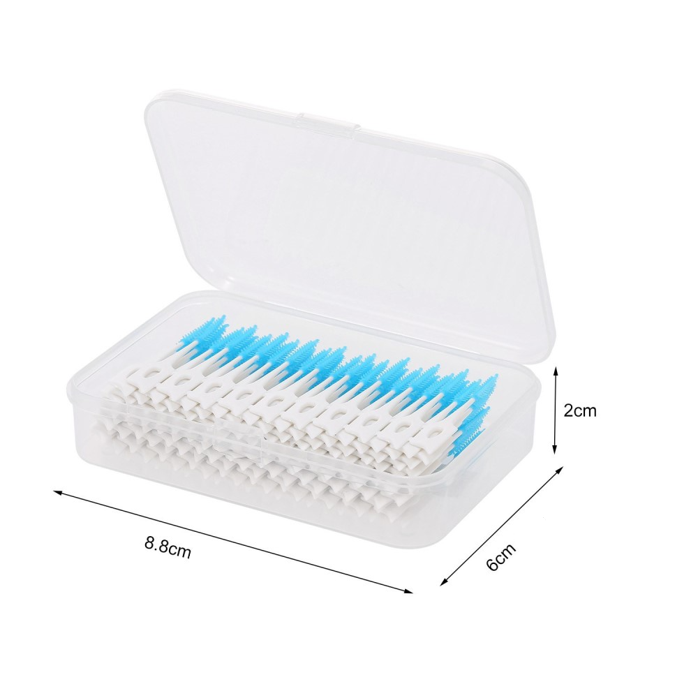 (160er Set) Interdentalbürsten Zahnpflege Zahnzwischenraum Reinigung Zahnseide - Blau / Weiss