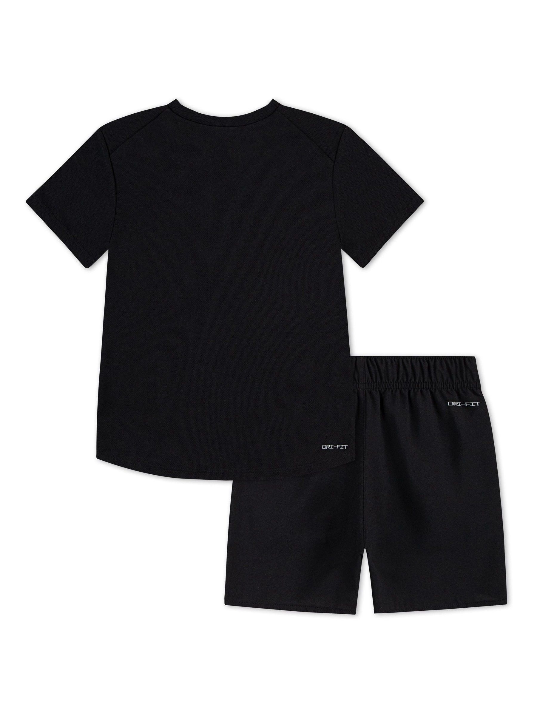 Zwart - Nike Little Kids Miler T-Shirt and Challenger Shorts Set