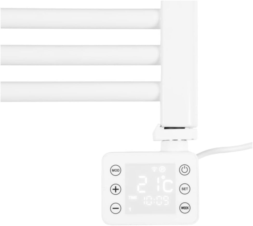 Eurom Badezimmerheizung Sani Bathroom Radiator 800 Wifi, weiß 352641 (Heizkörper Badezimmer Bad Komfort) Spannung: 220-240 V/Leistung: 800 W/Isolationsklasse: IP24/Kabellänge: 135 cm/Gehäuse: Metall